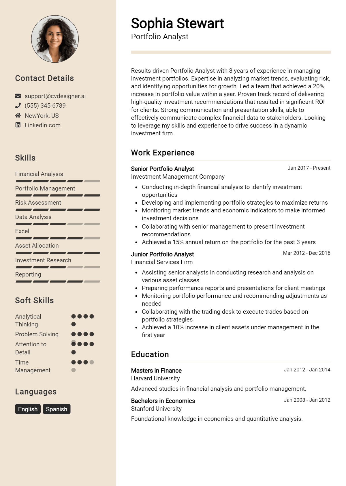 26 Portfolio Analyst Resume Examples And Templates for 2026 Preview