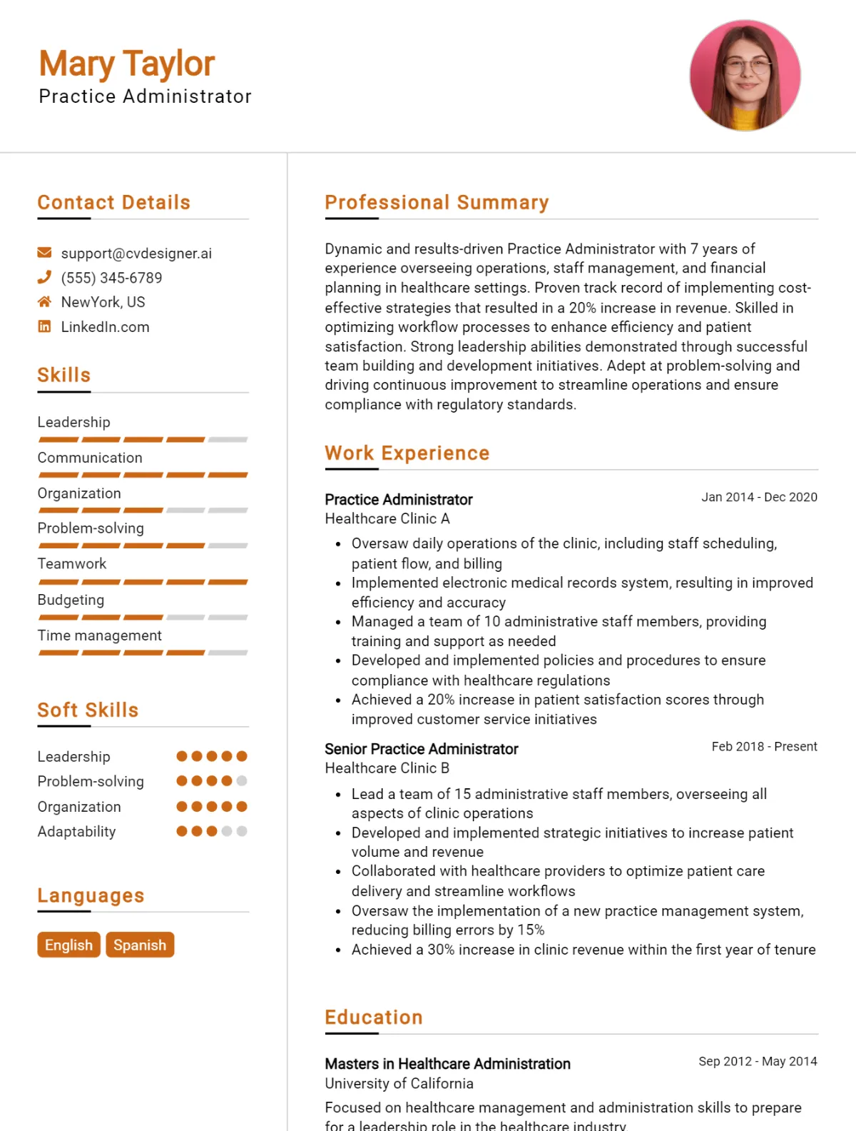 10 Practice Administrator CV Examples And Templates For 2026 Preview