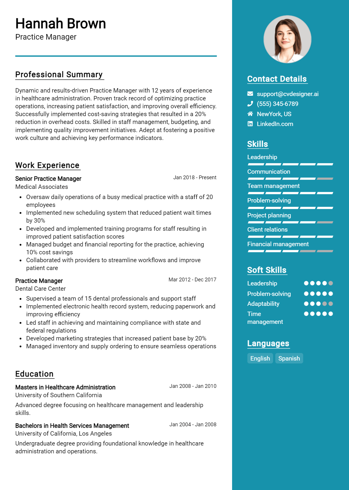 Practice Manager Resume Example for 2026: Expert Tips Preview