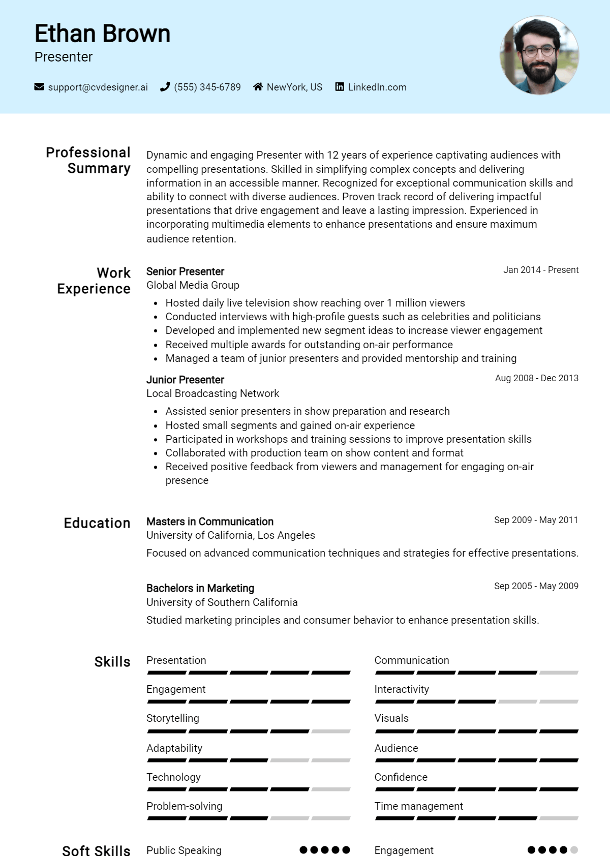 Presenter Resume Example for 2026: Effective Tips Preview