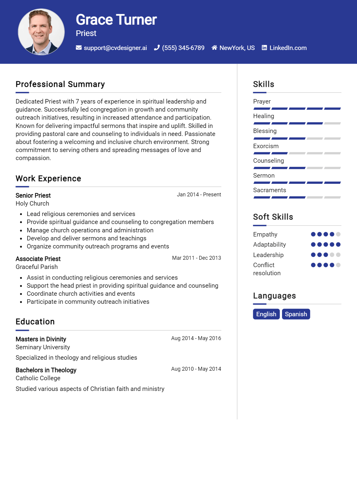Priest Resume Example for 2026: Strategies & Templates Preview