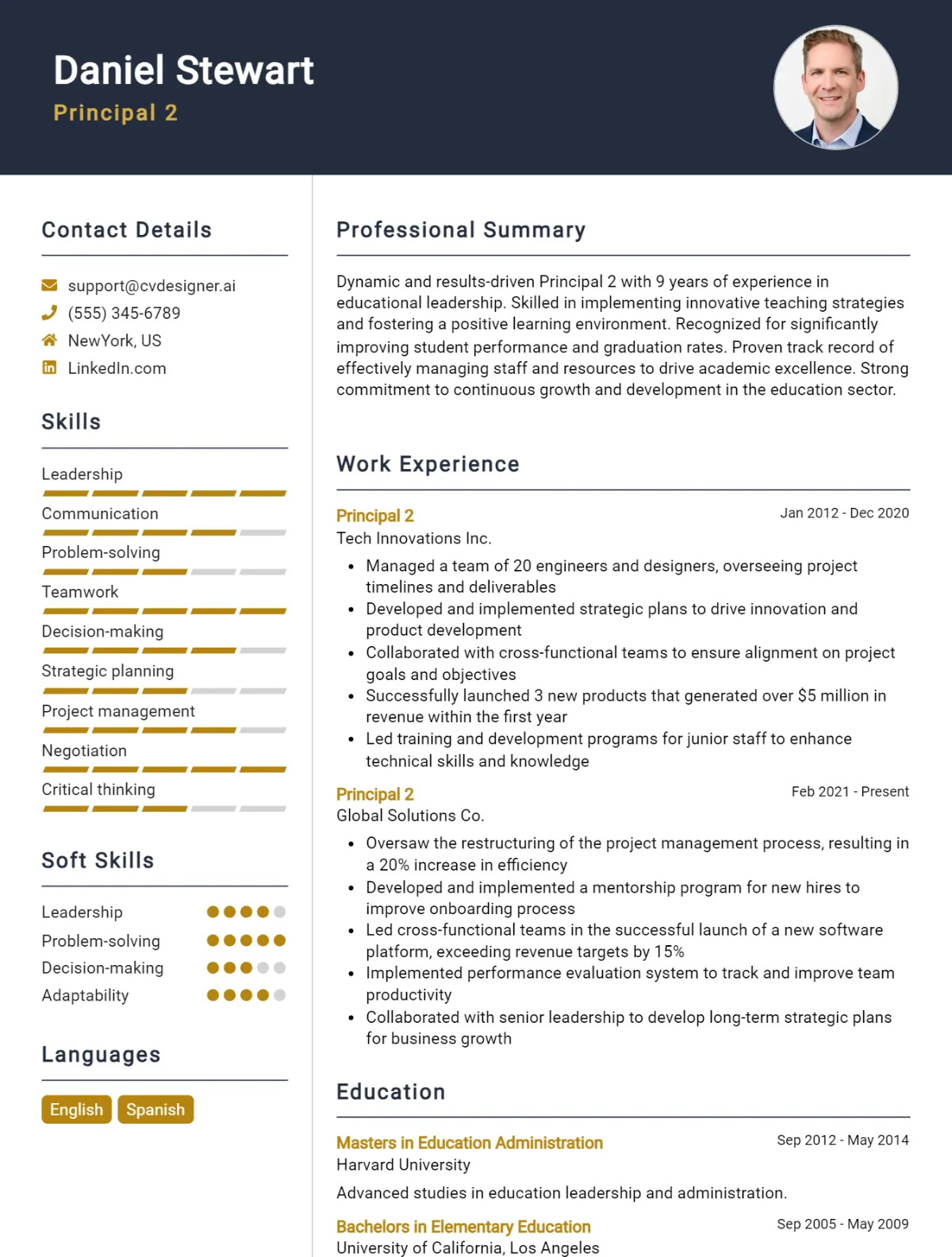 Principal CV Example For 2026: How to Craft a Winning CV Preview