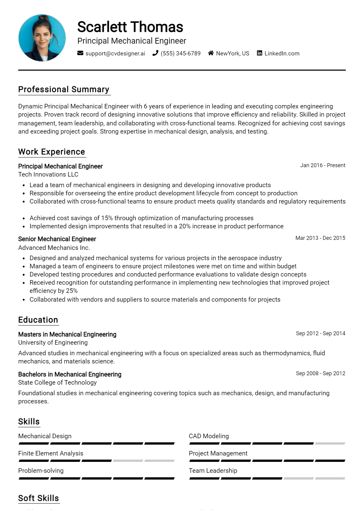 12 Principal Mechanical Engineer Resume Examples And Templates for 2026 Preview
