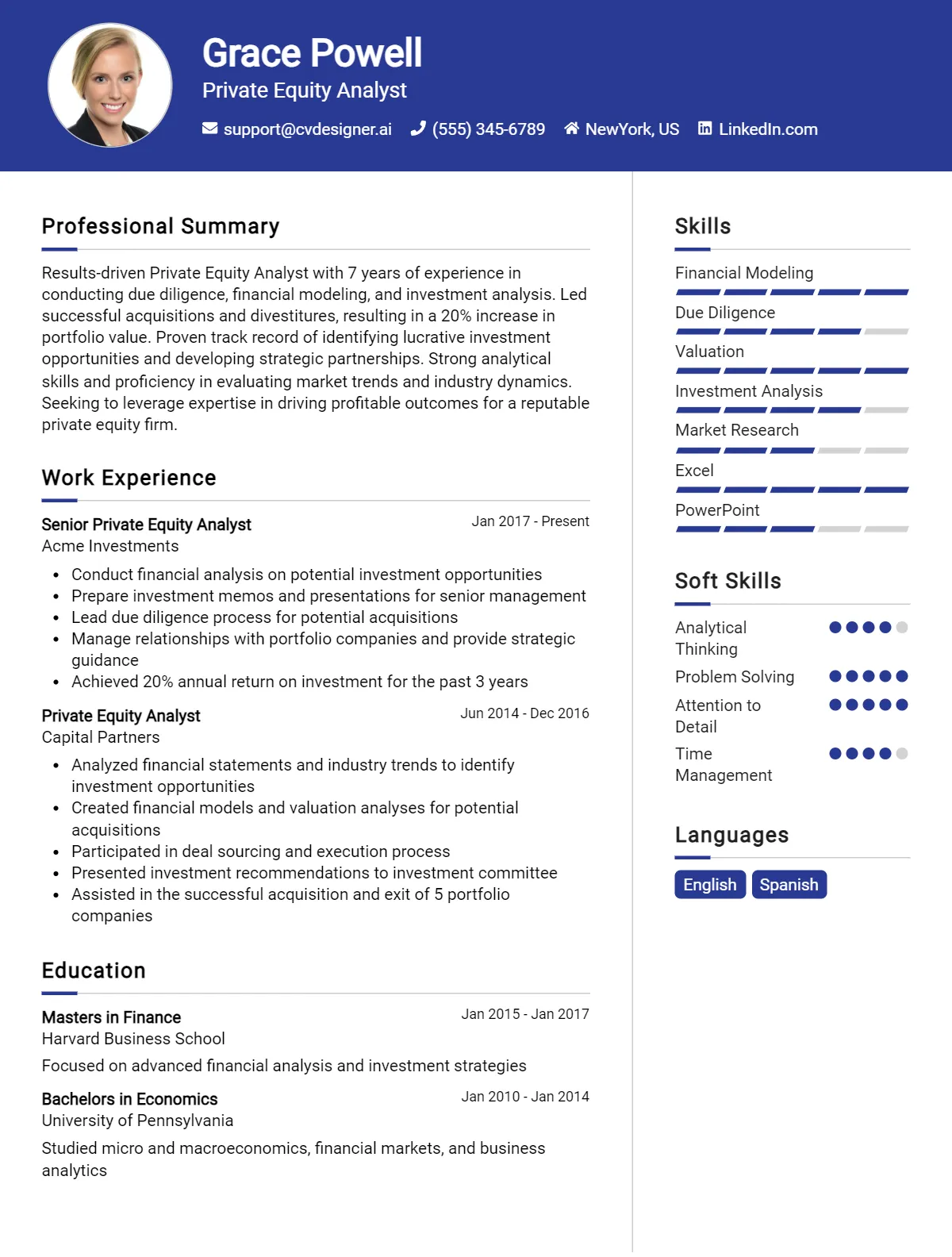 Private Equity Analyst CV Example For 2026: Effective CV Writing Tips Preview