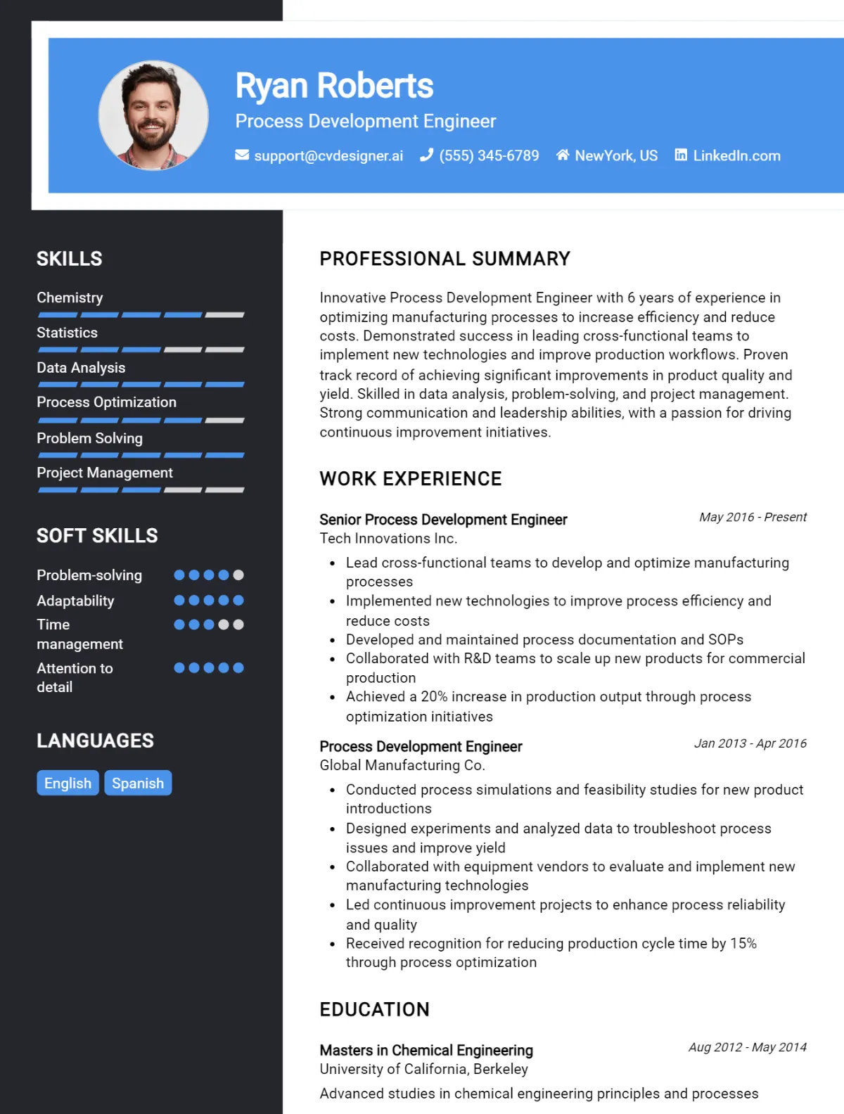 Process Development Engineer CV Example For 2026: Expert Tips & Templates Preview