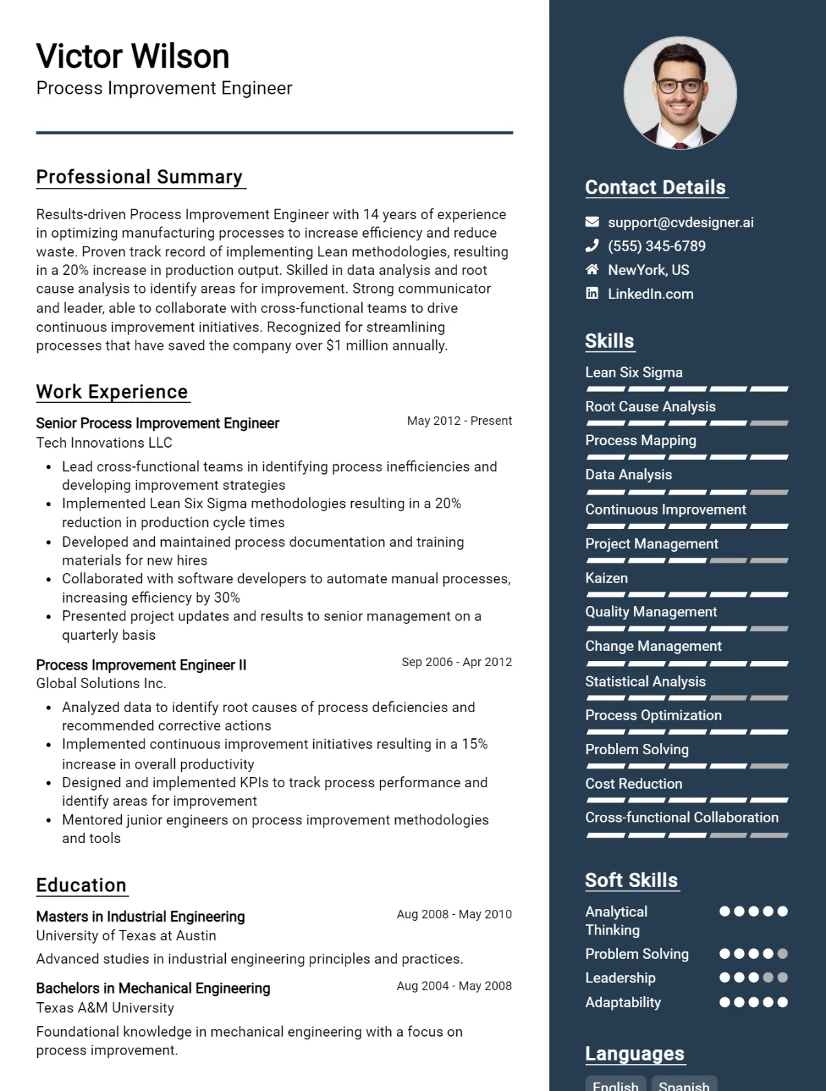 Process Improvement Engineer CV Example For 2026: Top Tips & Samples Preview