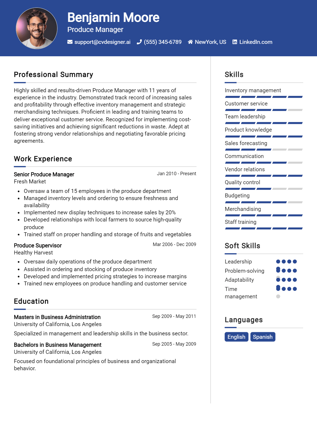 Produce Manager Resume Example for 2026: Ultimate Guide Preview