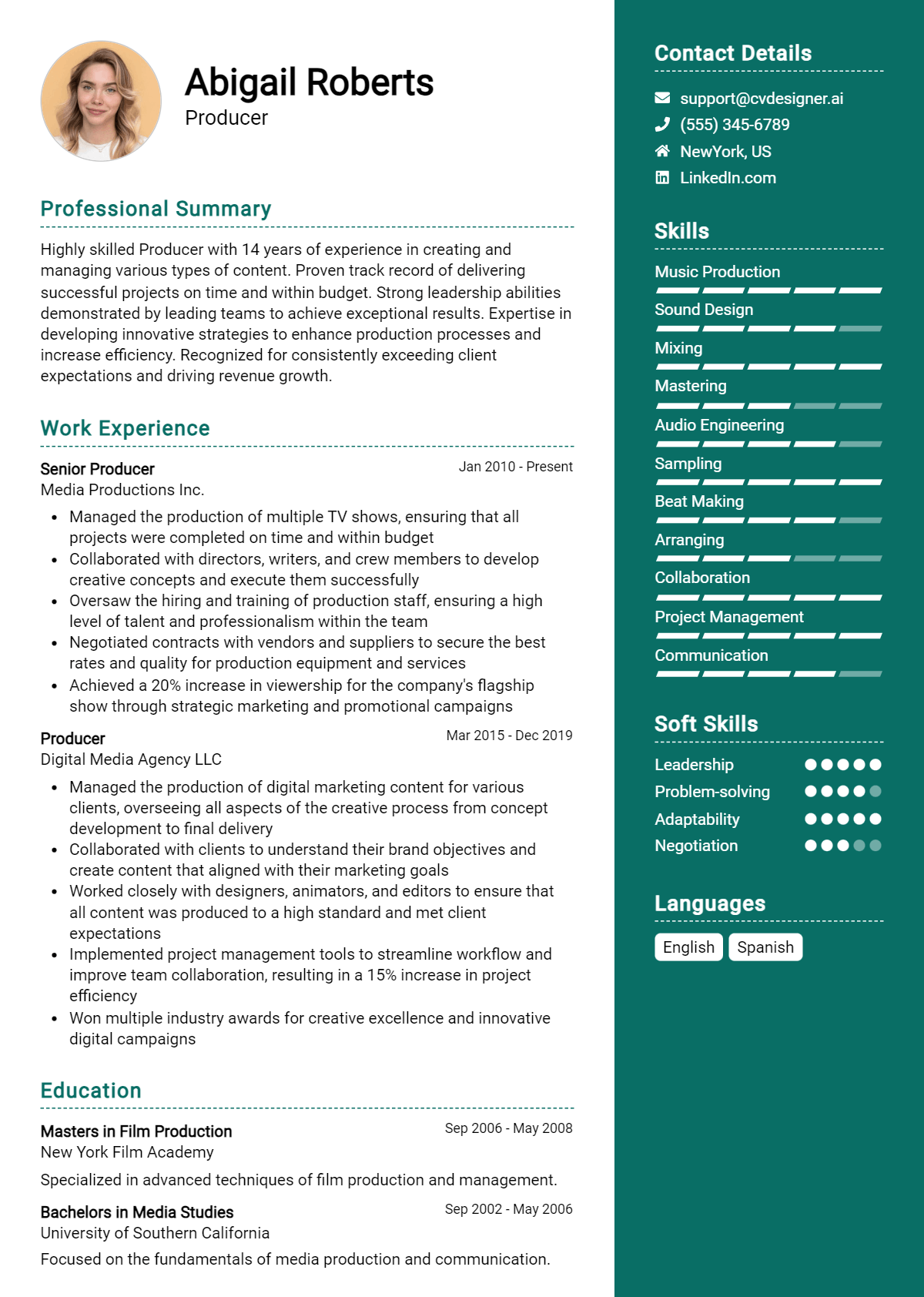 Producer Resume Example for 2026: Top Templates Preview