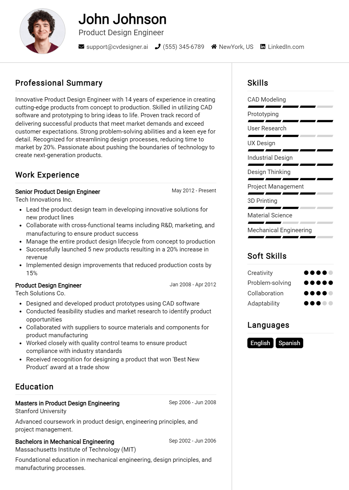 12 Product Design Engineer Resume Examples And Templates for 2026 Preview