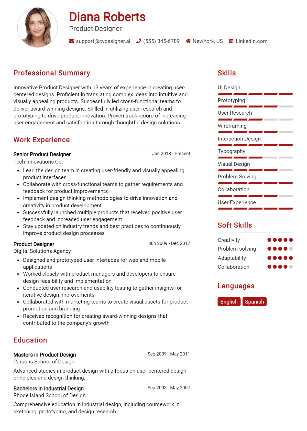 Product Designer Resume Example for 2026: Best Writing Guide Preview