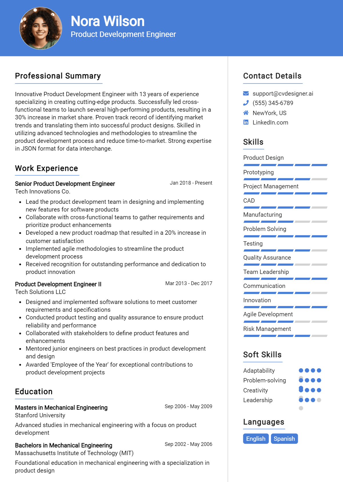 Product Development Engineer Resume Example for 2026: Best Tips & Templates Preview