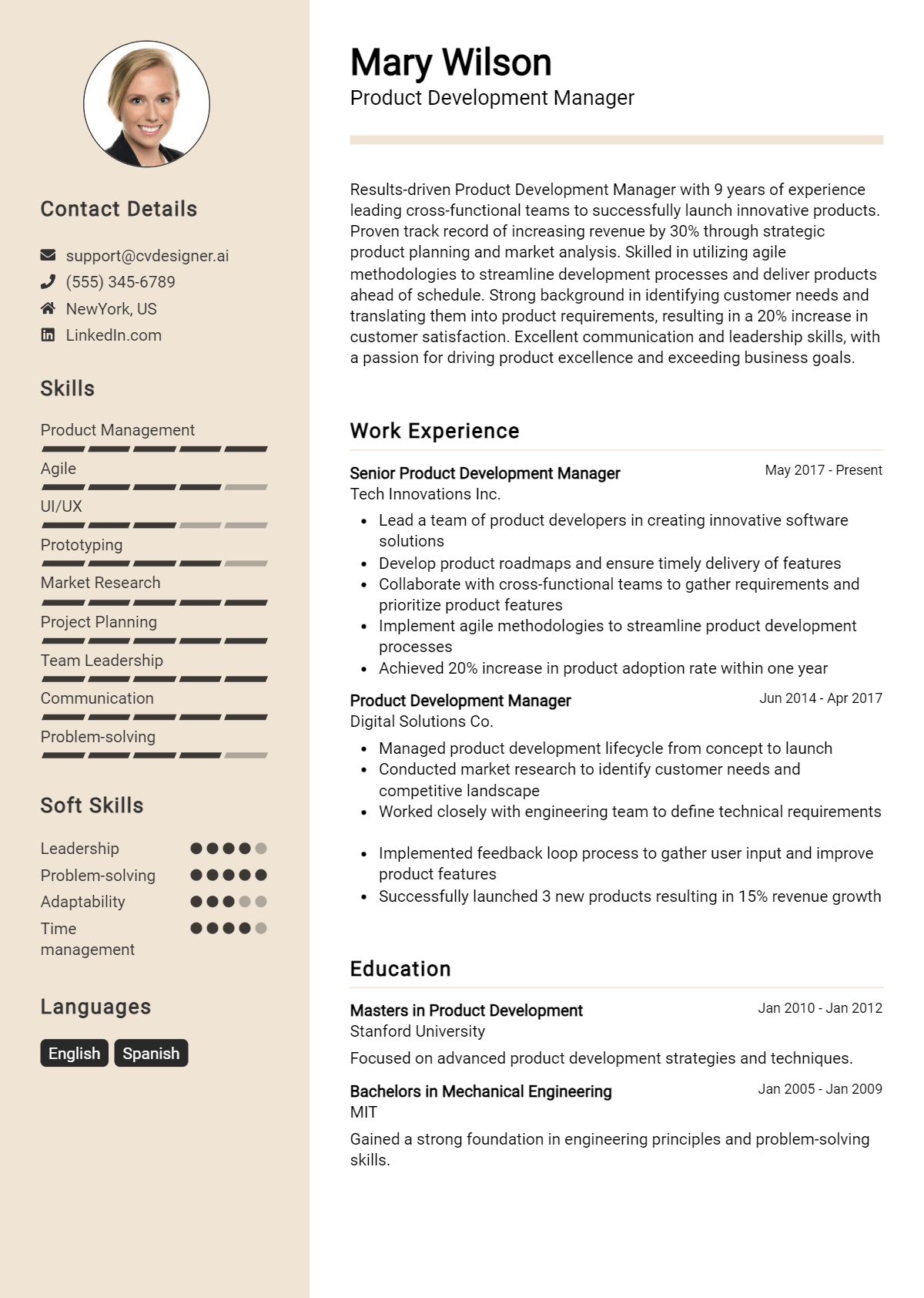 Product Development Manager Resume Example for 2026: Expert Tips Preview