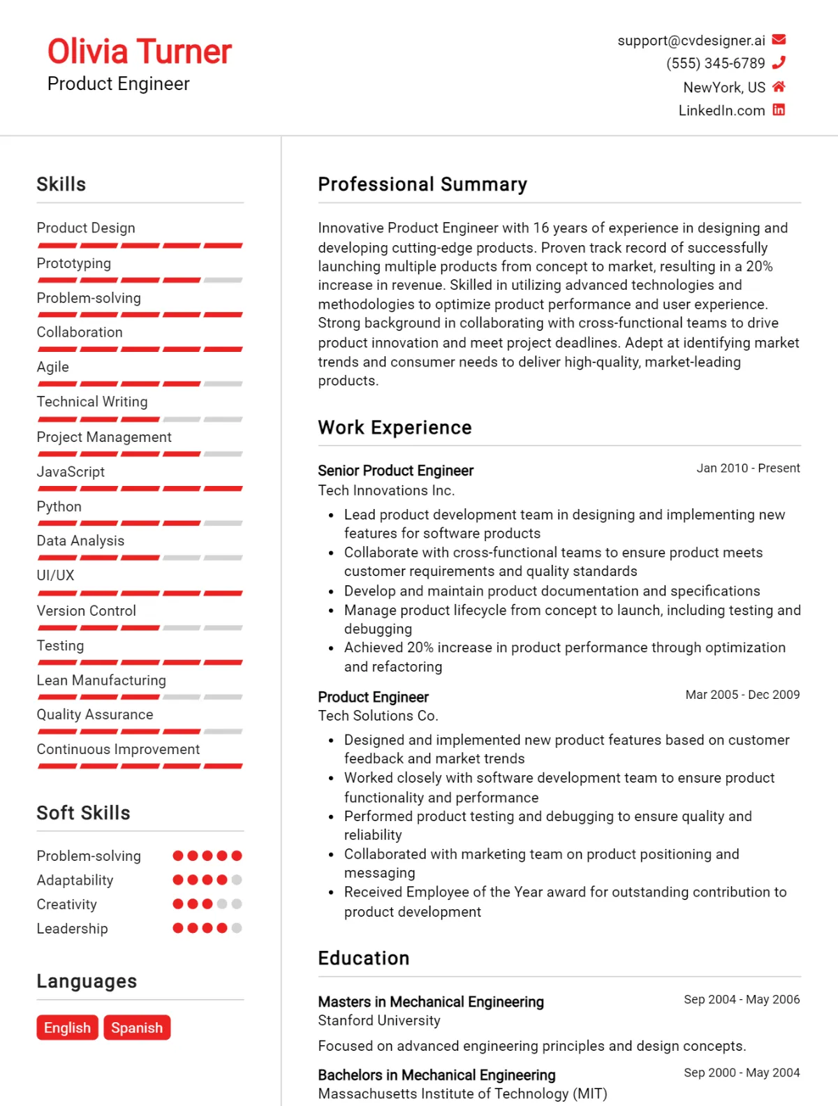 Product Engineer CV Example For 2026: Top Tips & Samples Preview