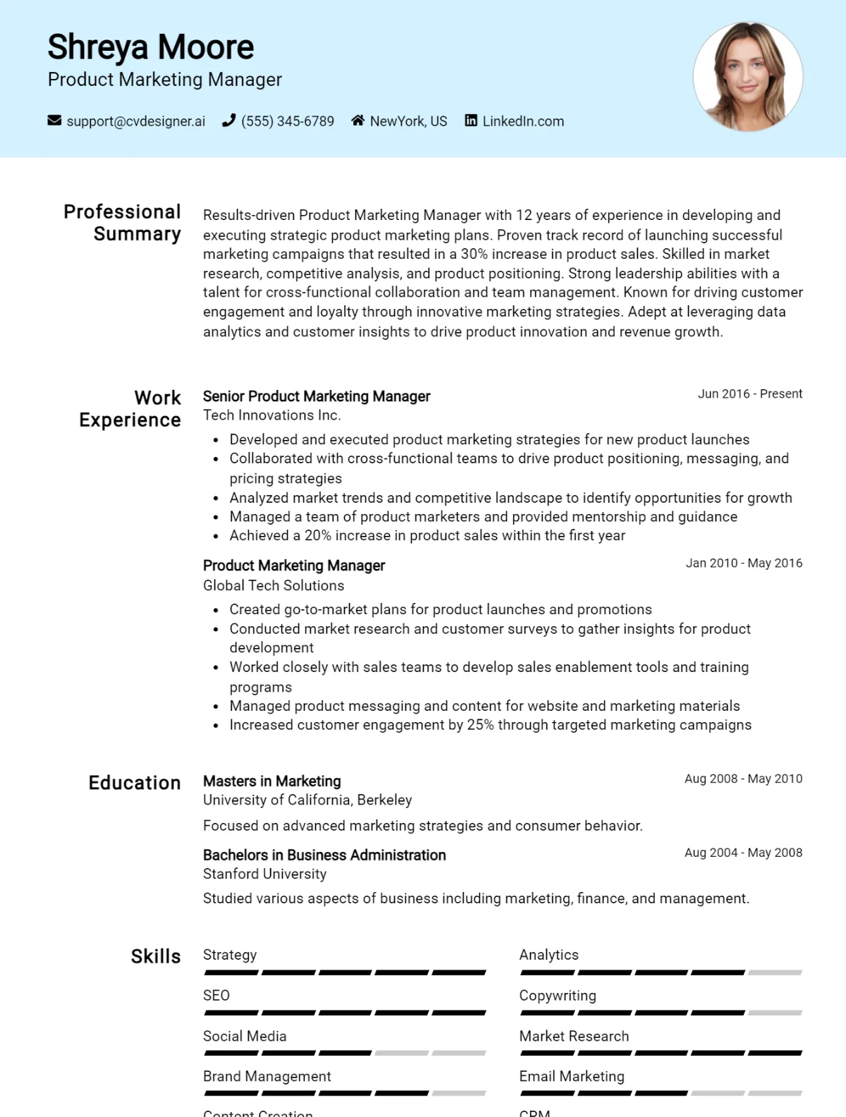 Product Marketing Manager CV Example For 2026: Effective CV Writing Tips Preview