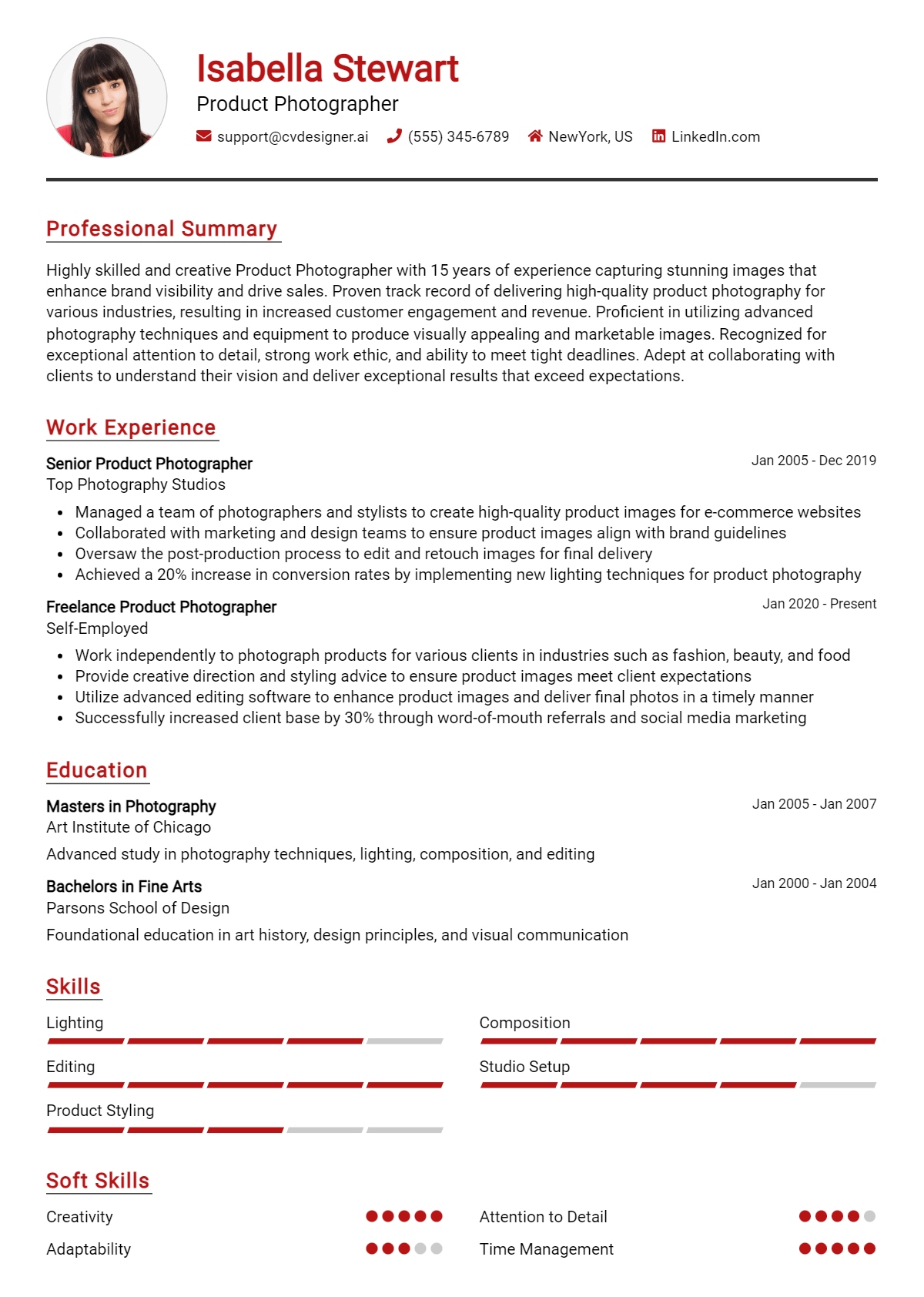 Product Photographer Resume Example for 2026: Best Writing Tips Preview