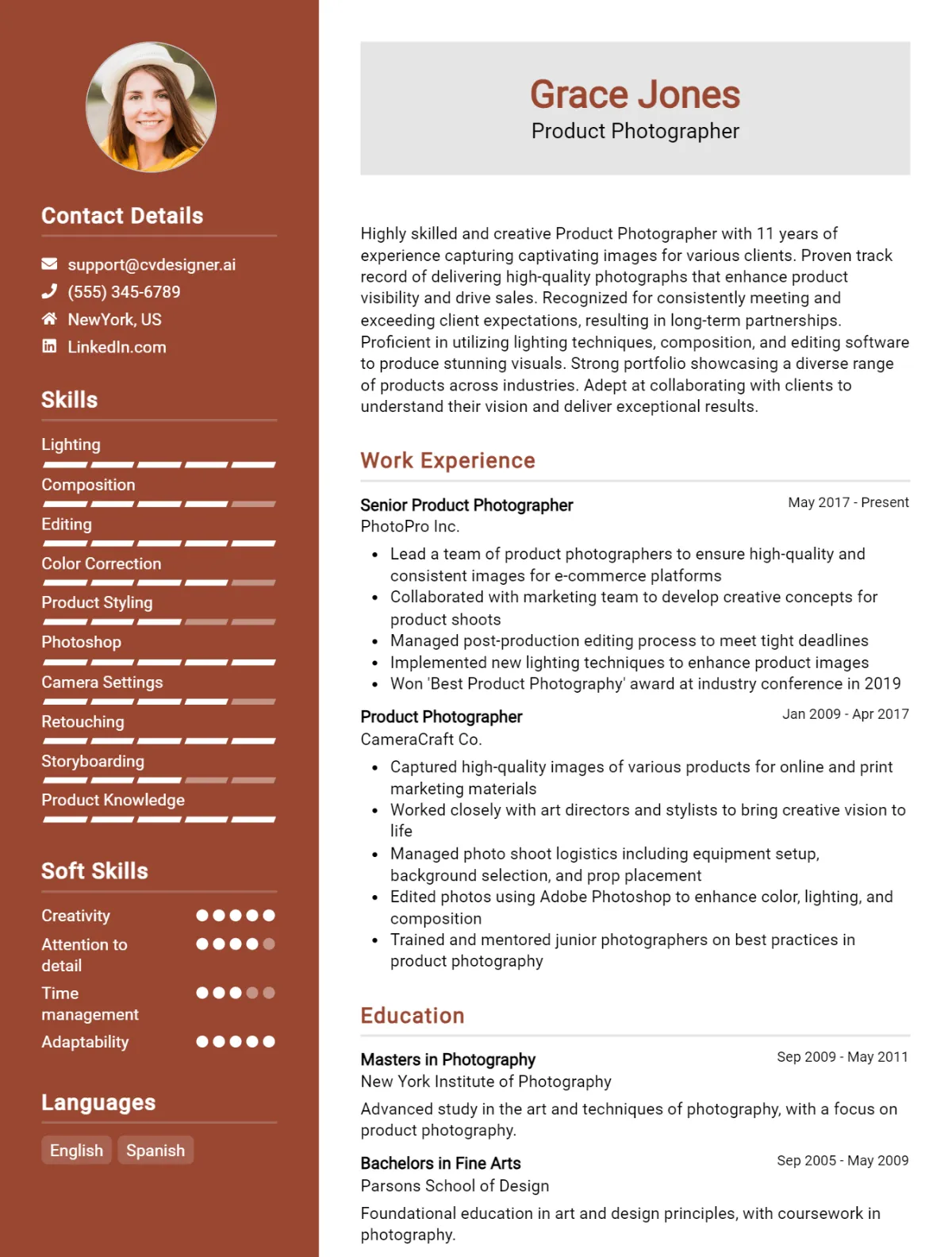 Product Photographer CV Example For 2026: Proven Tips & Templates Preview