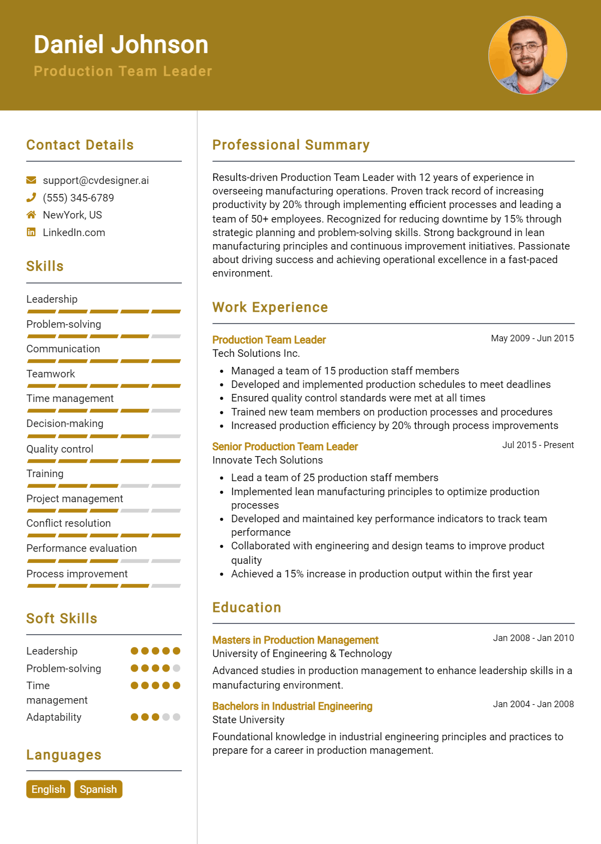 10 Production Team Leader Resume Examples for 2026: Free Samples Preview