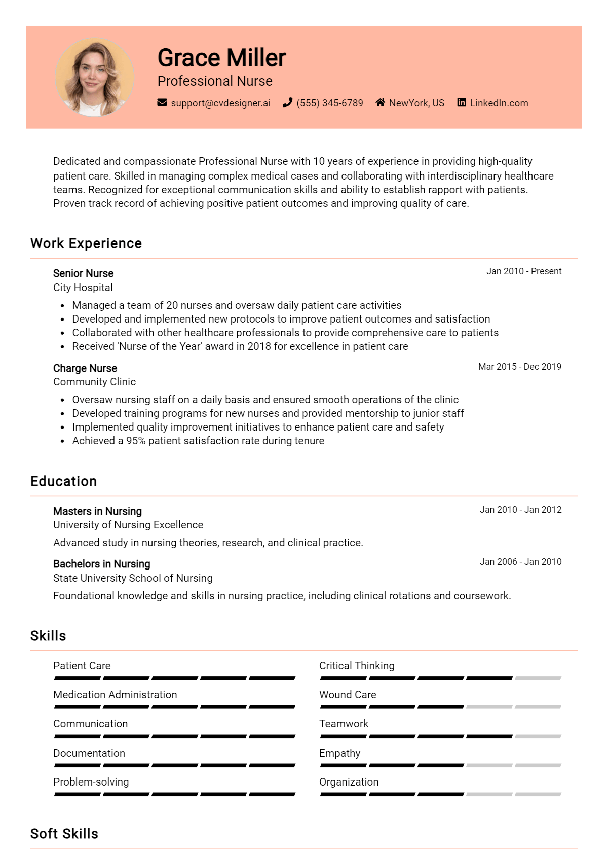 Professional Nurse Resume Example for 2026: Effective CV Writing Tips Preview