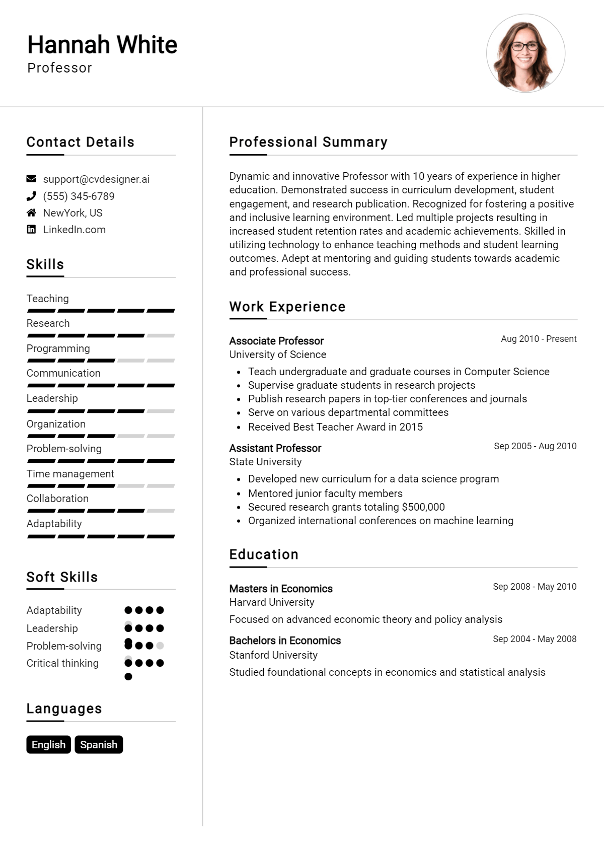 Professor Resume Example for 2026: Expert Tips & Templates Preview