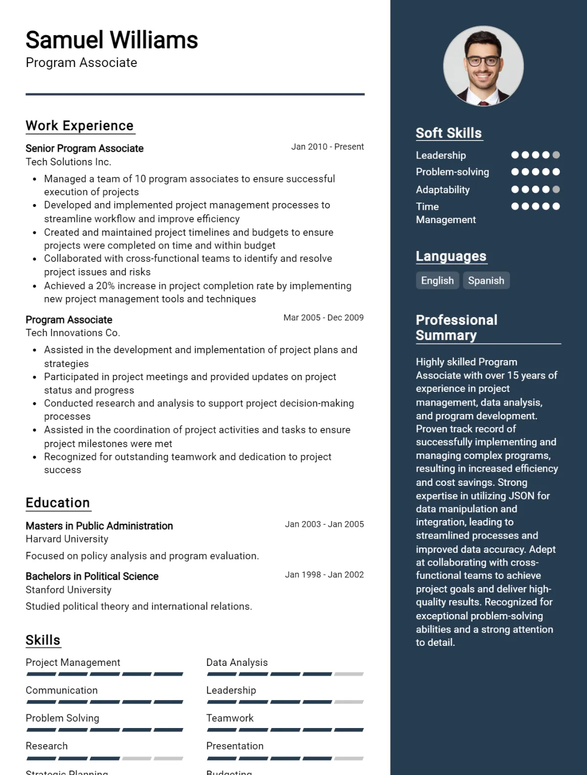 Program Associate CV Example For 2026: Examples & Free Templates Preview