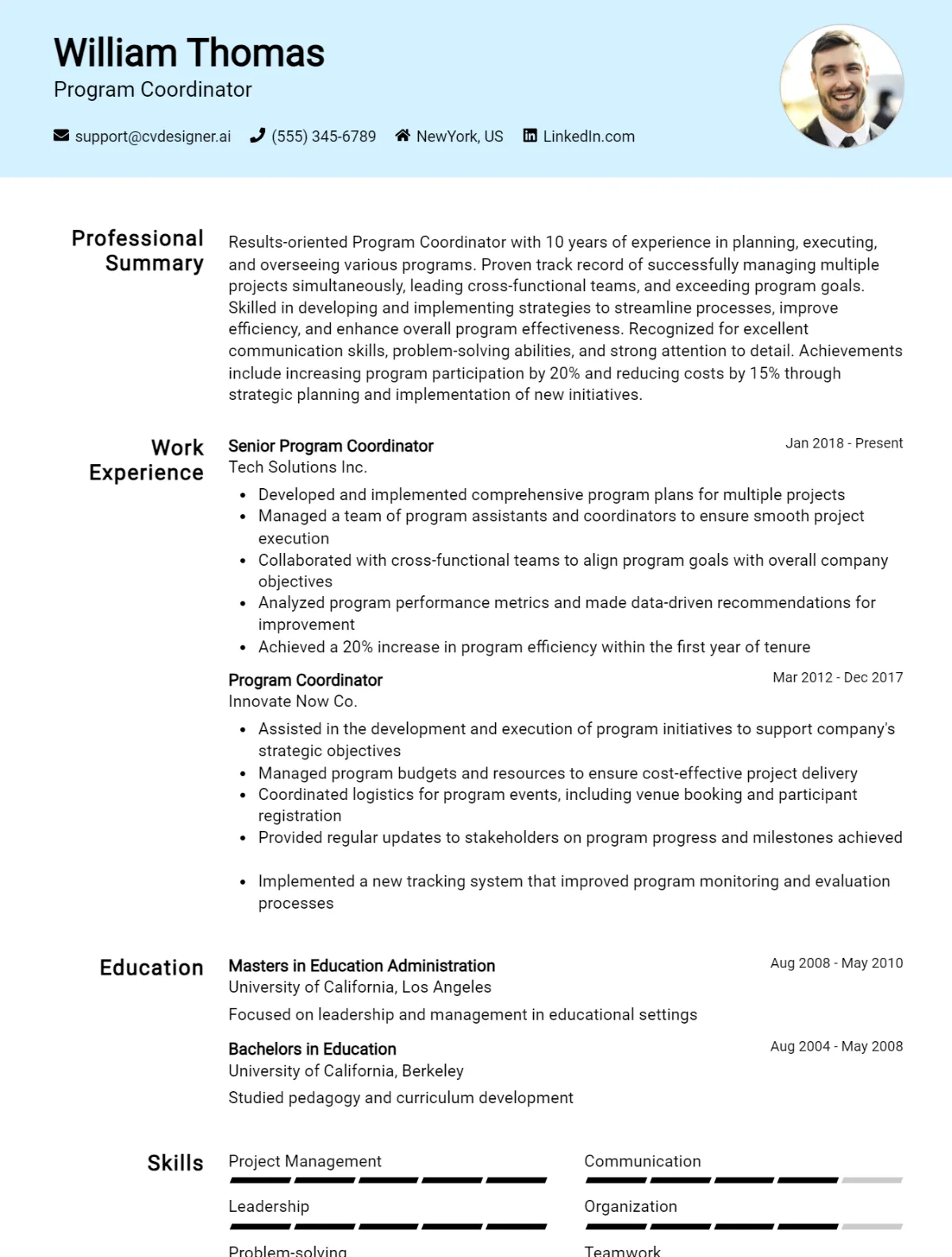 Program Coordinator CV Example For 2026: Tips to Stand Out Preview