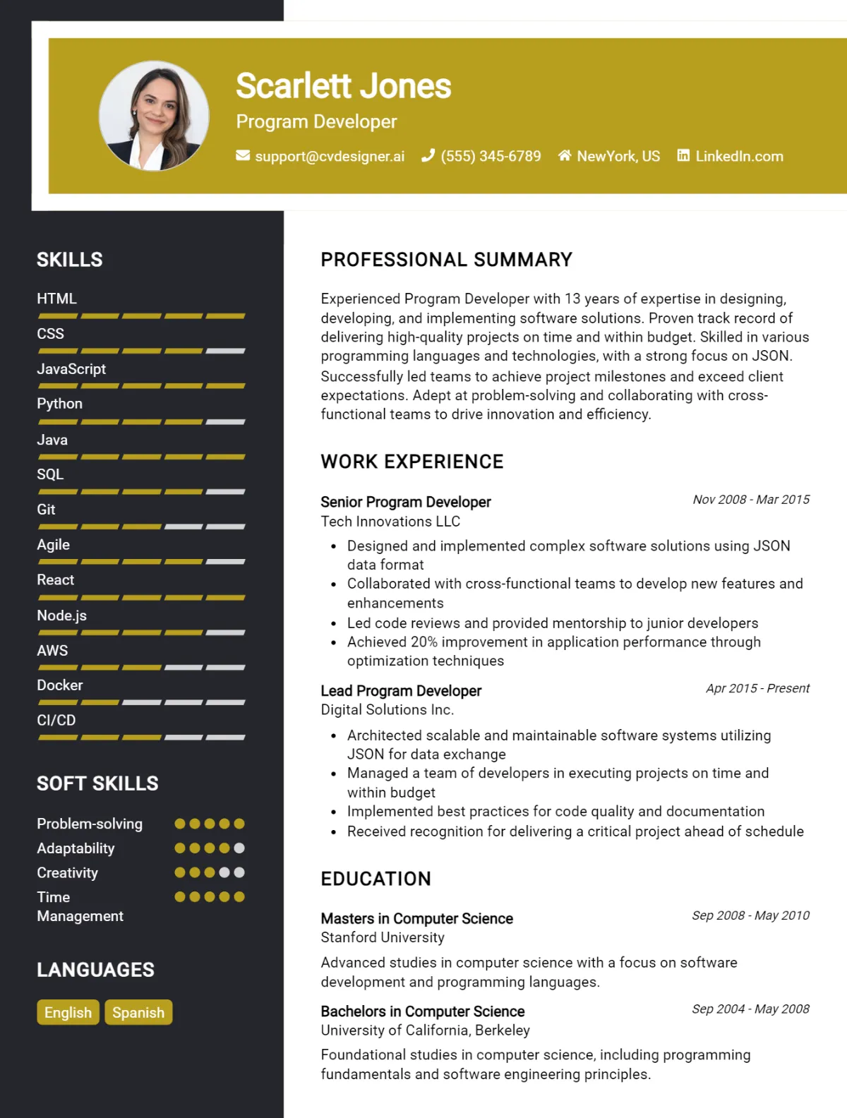Program Developer CV Example For 2026: Ultimate Guide Preview