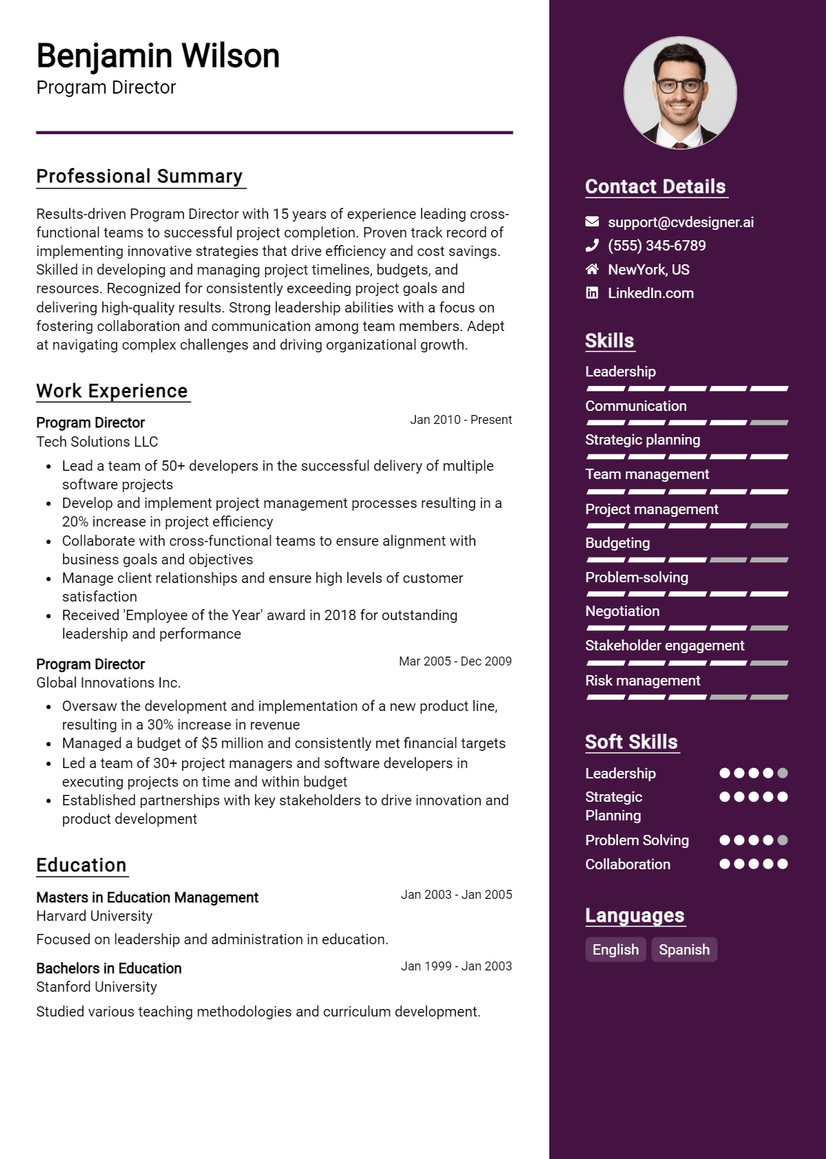 12 Program Director Resume Example for 2026: Ultimate Guide Preview