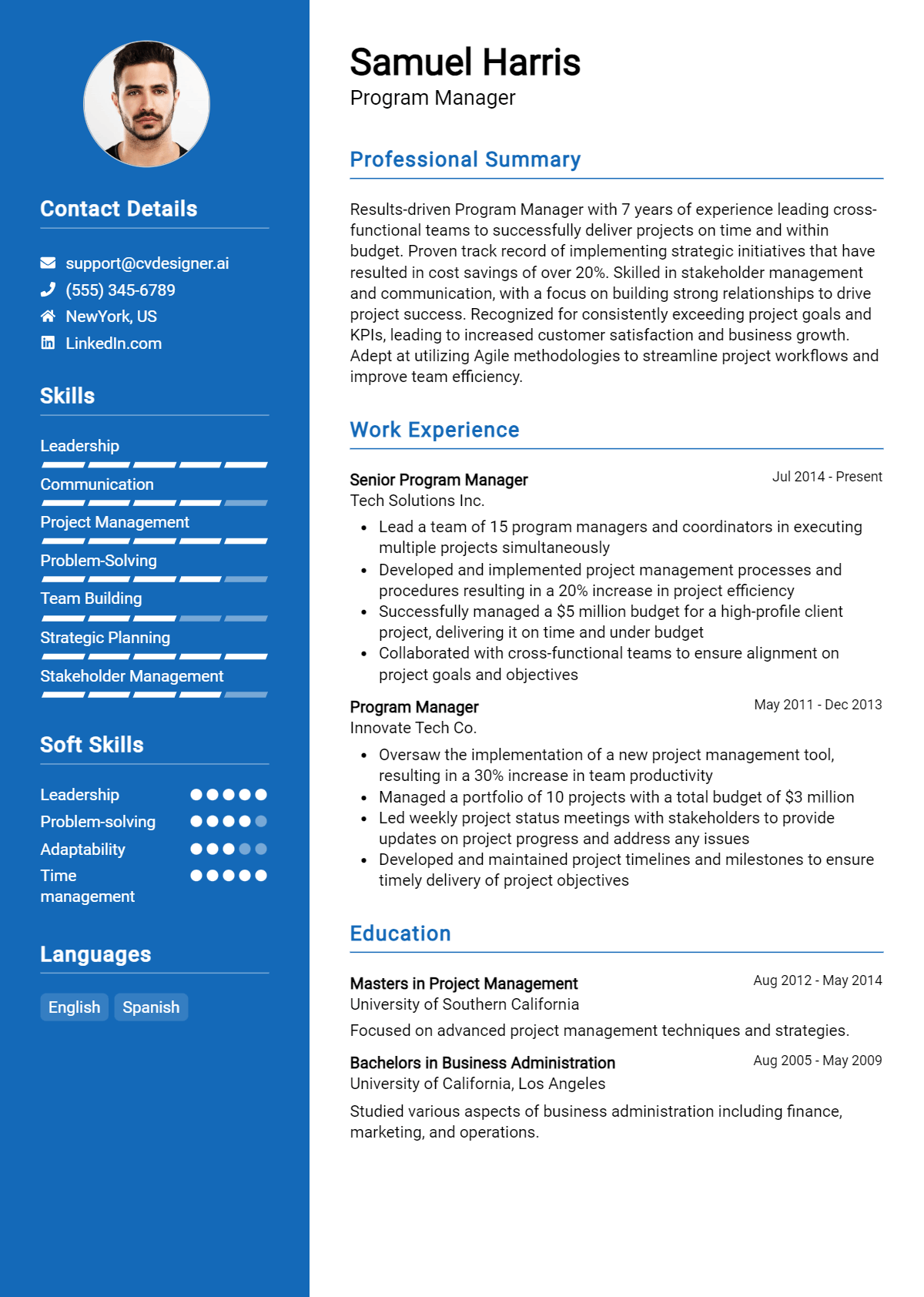 Program Manager Resume Example for 2026: Best Writing Guide Preview