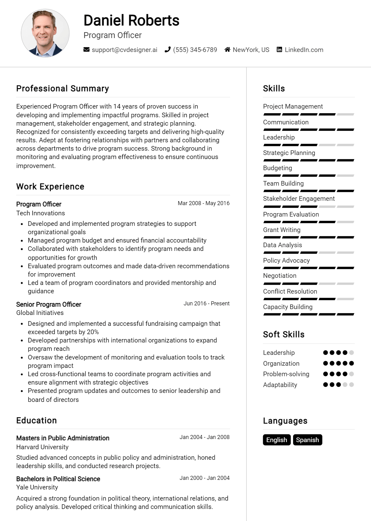 Program Officer Resume Example for 2026: Samples & Best Practices Preview