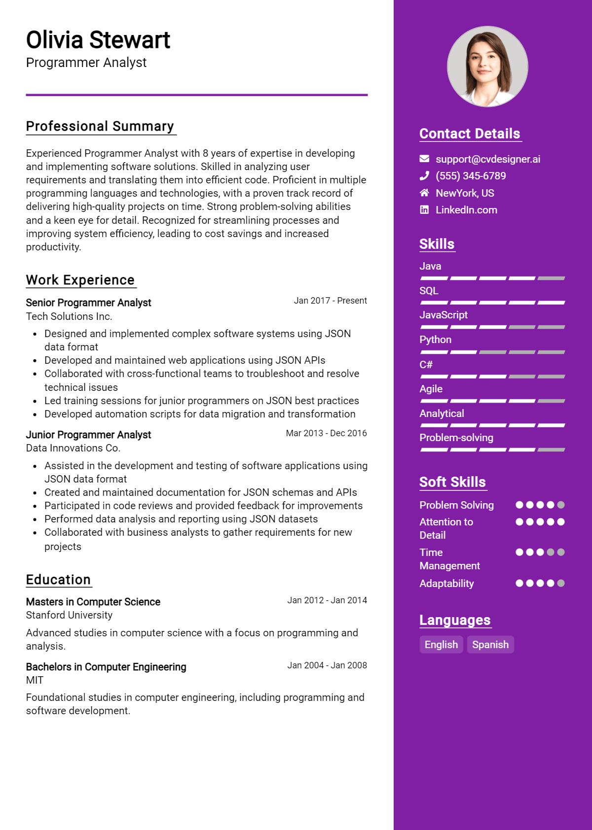 Programmer Analyst Resume Example for 2026: Tips to Stand Out Preview