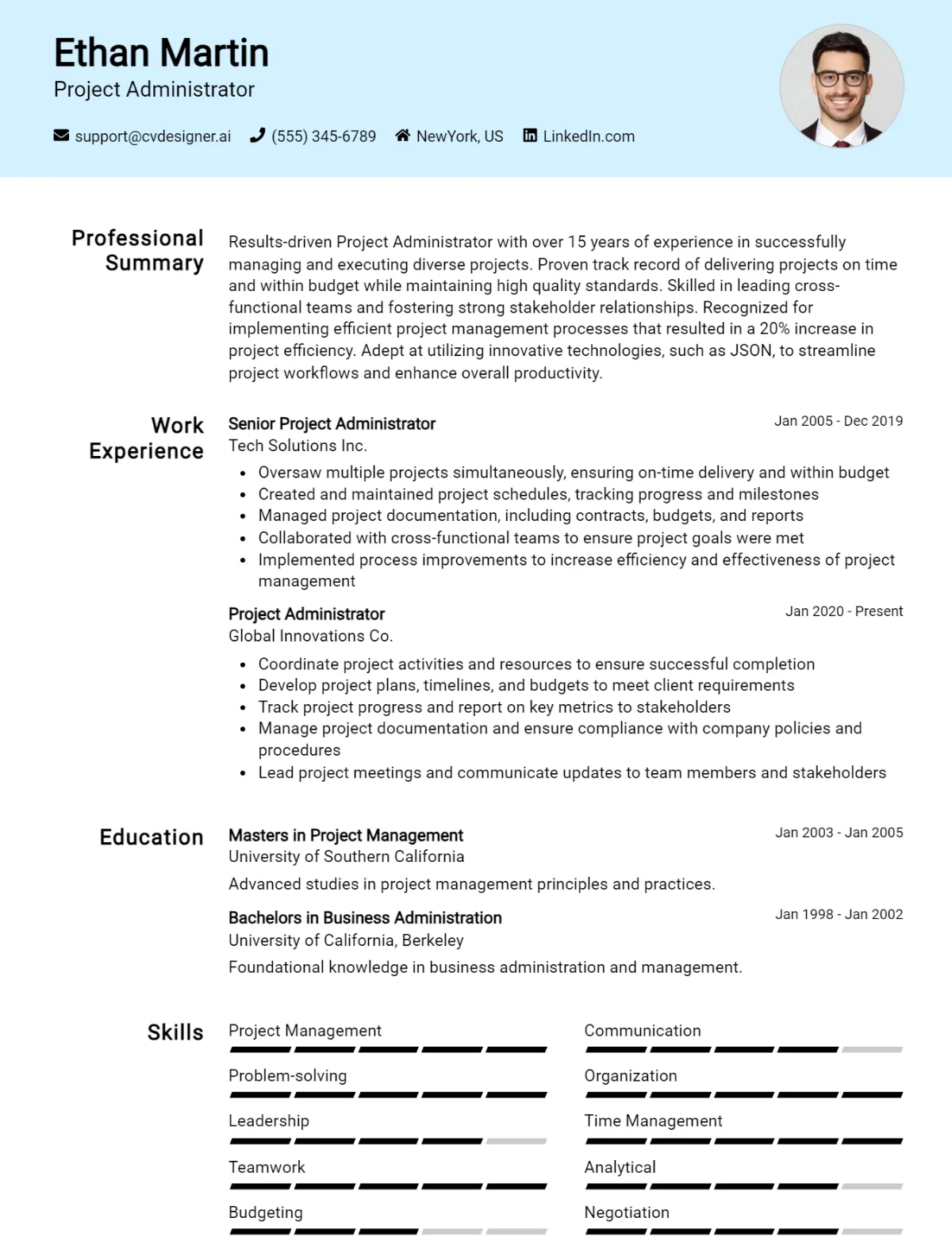 14 Project Administrator CV Examples And Templates For 2026 Preview