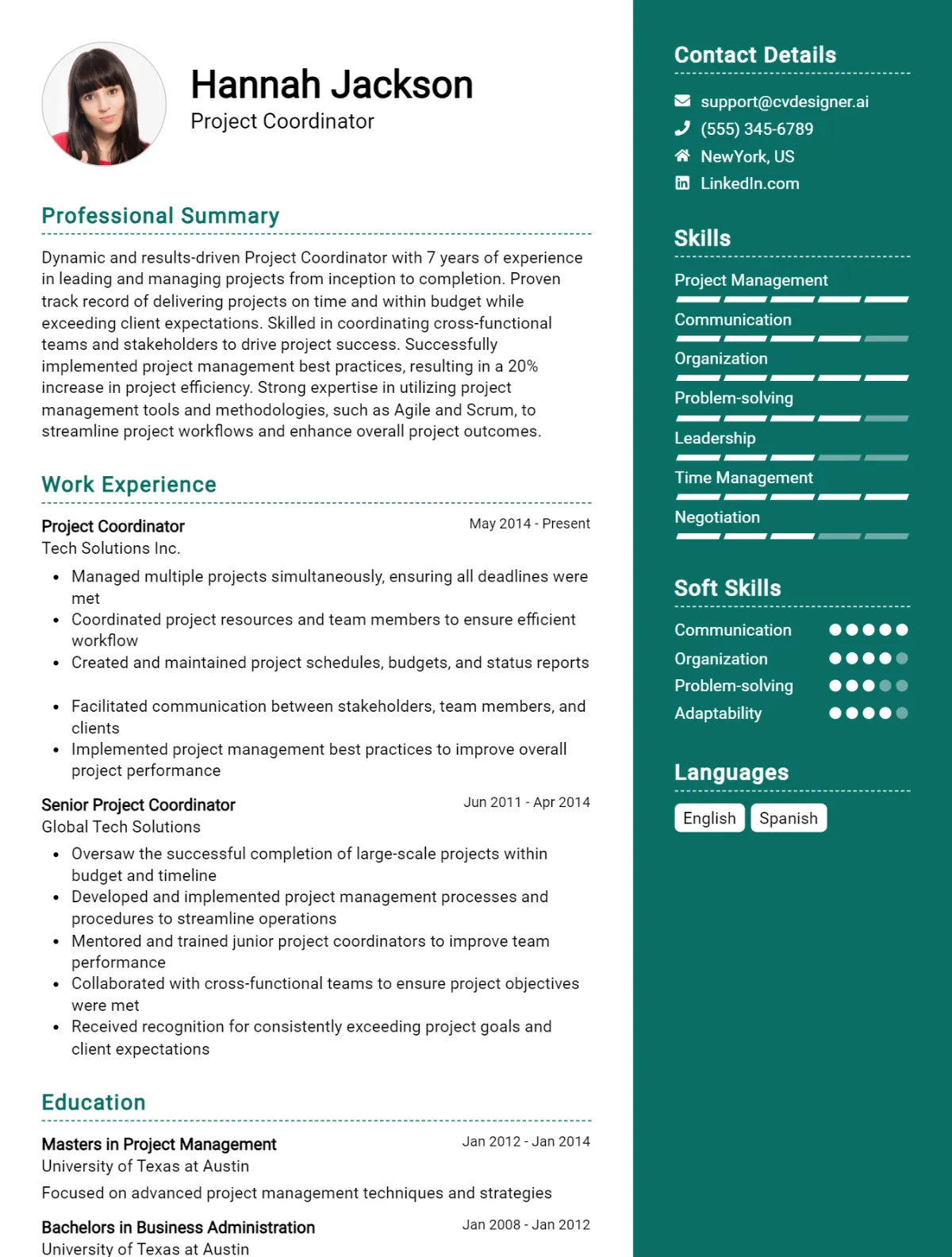 Project Coordinator CV Example For 2026: Free Downloadable Templates Preview