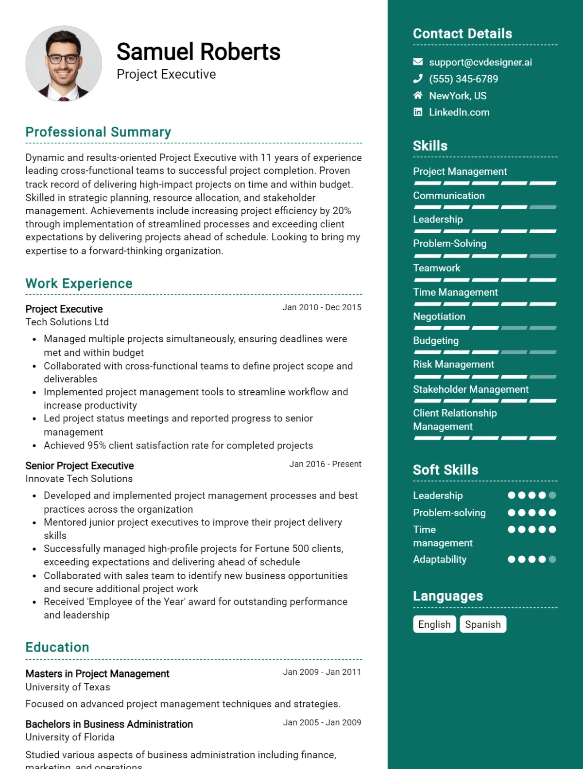 Project Executive CV Example For 2026: Top Tips & Samples Preview
