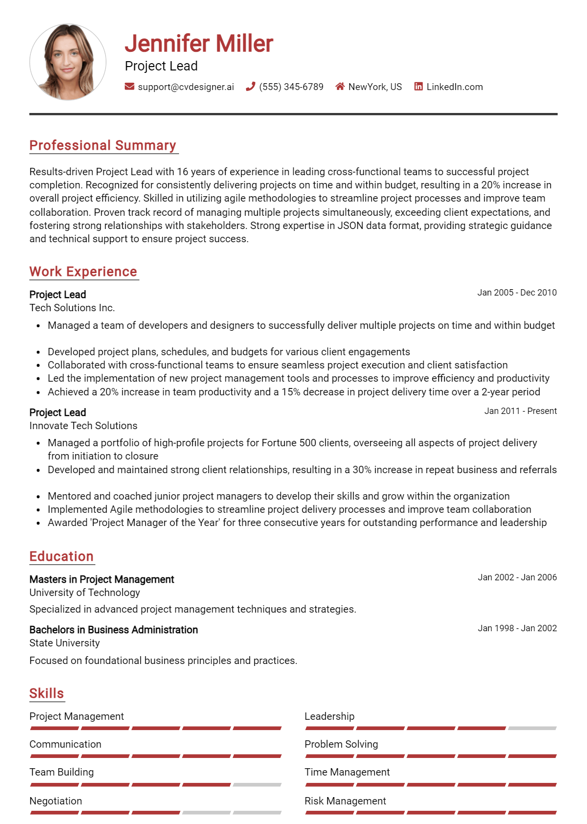 Project Lead Resume Example for 2026: Best Tips Preview