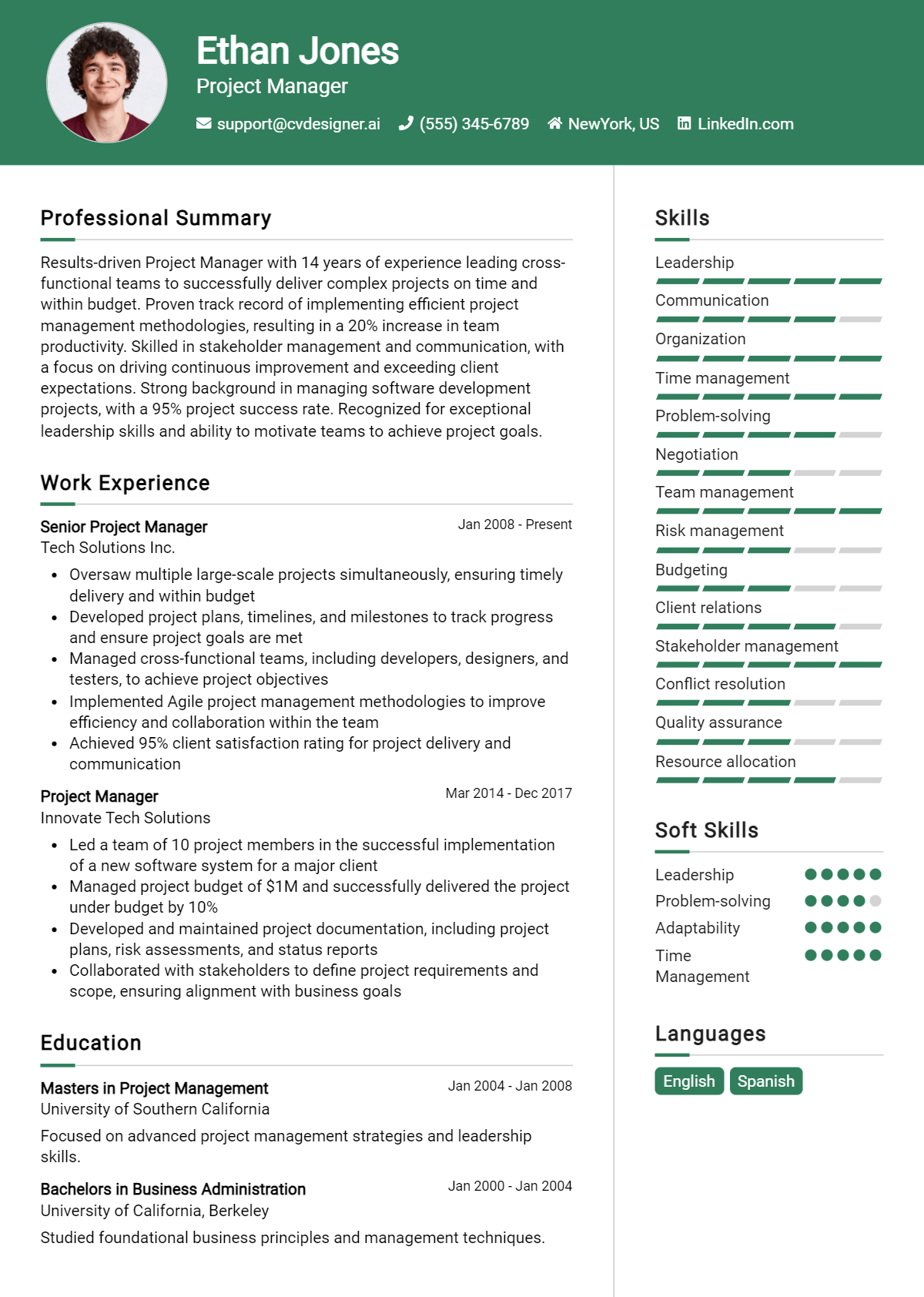 Project Manager Resume Example for 2026: Free Samples Preview