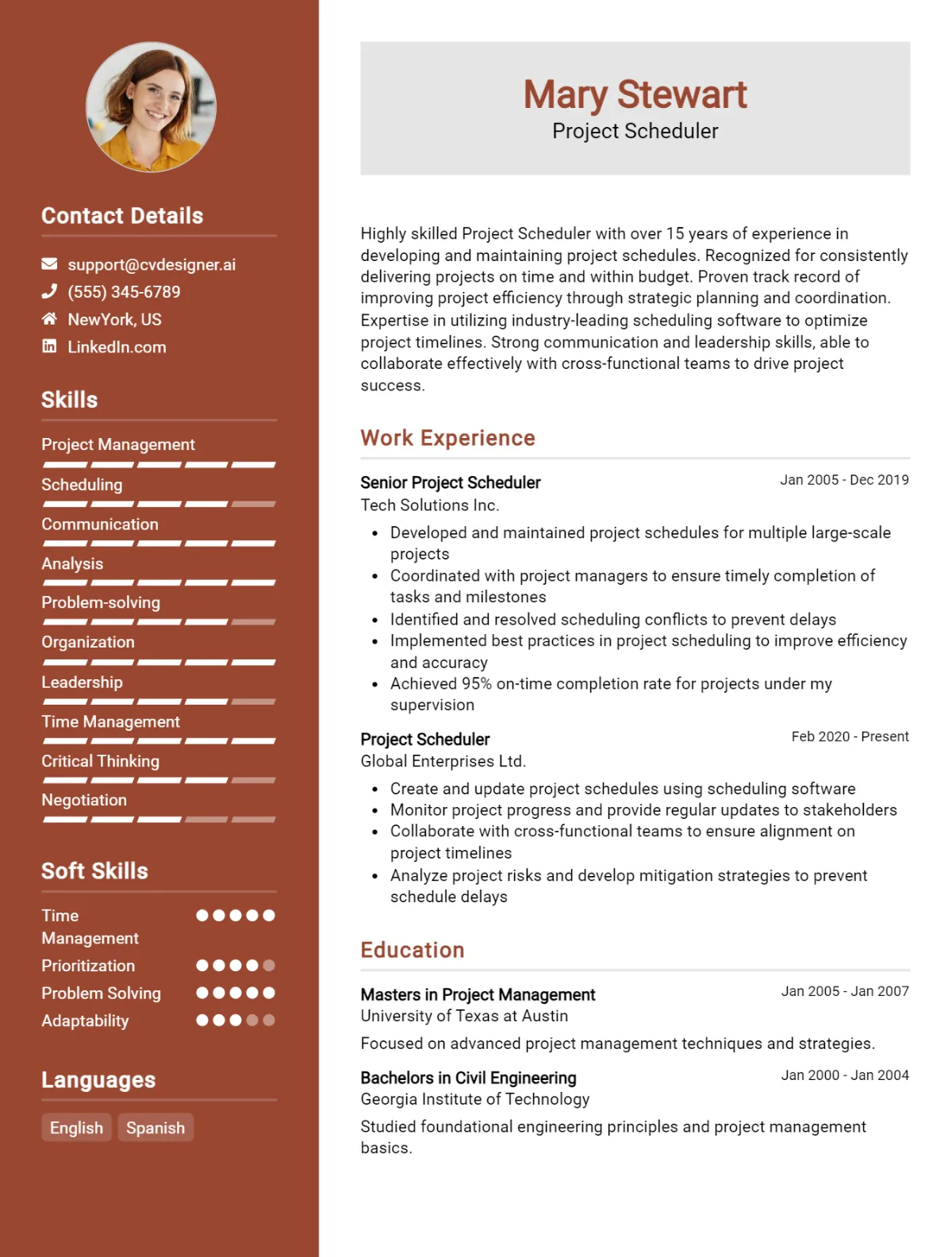 Project Scheduler CV Example For 2026: Expert Tips & Templates Preview