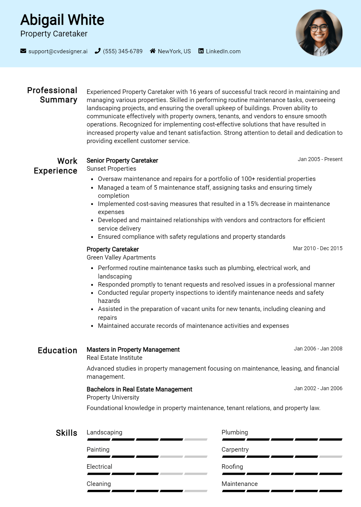 9 Property Caretaker Resume Examples for 2026: Free Templates Preview