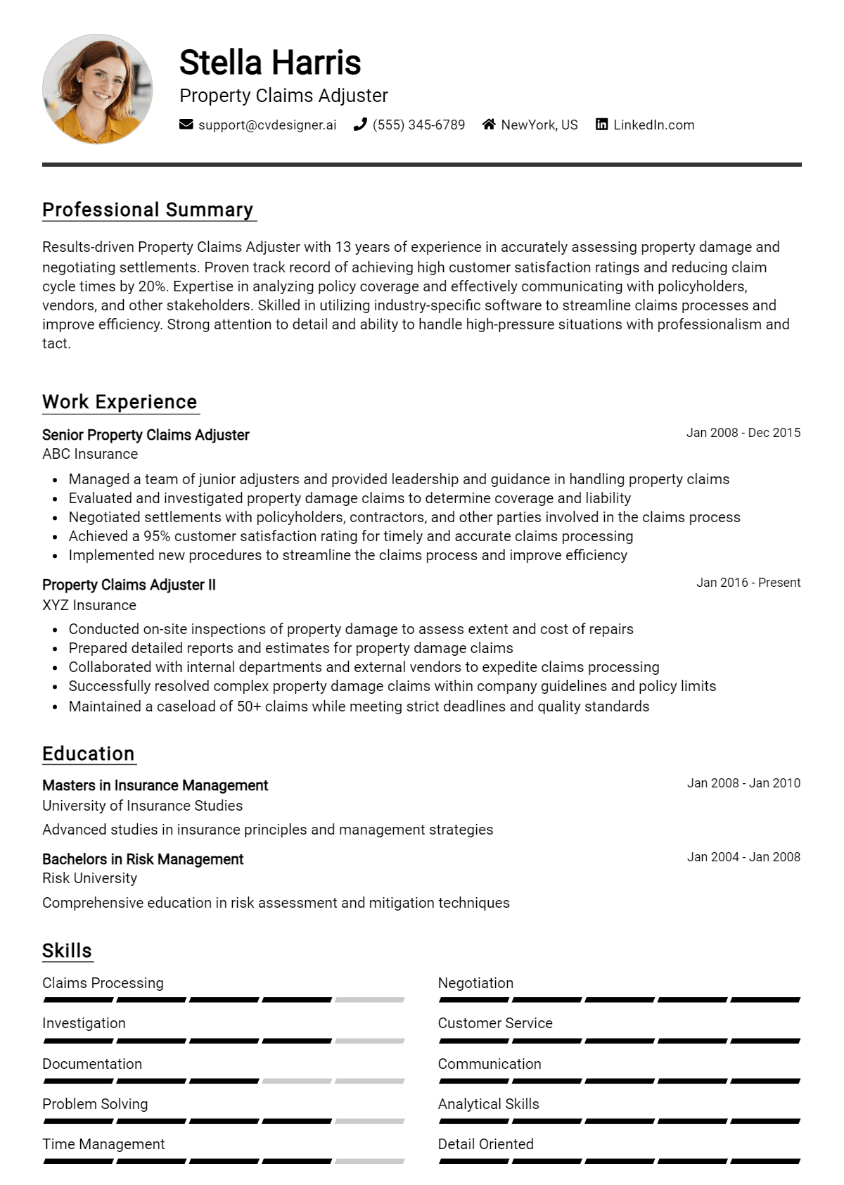 9 Property Claims Adjuster Resume Examples for 2026: Best Tips & Templates Preview