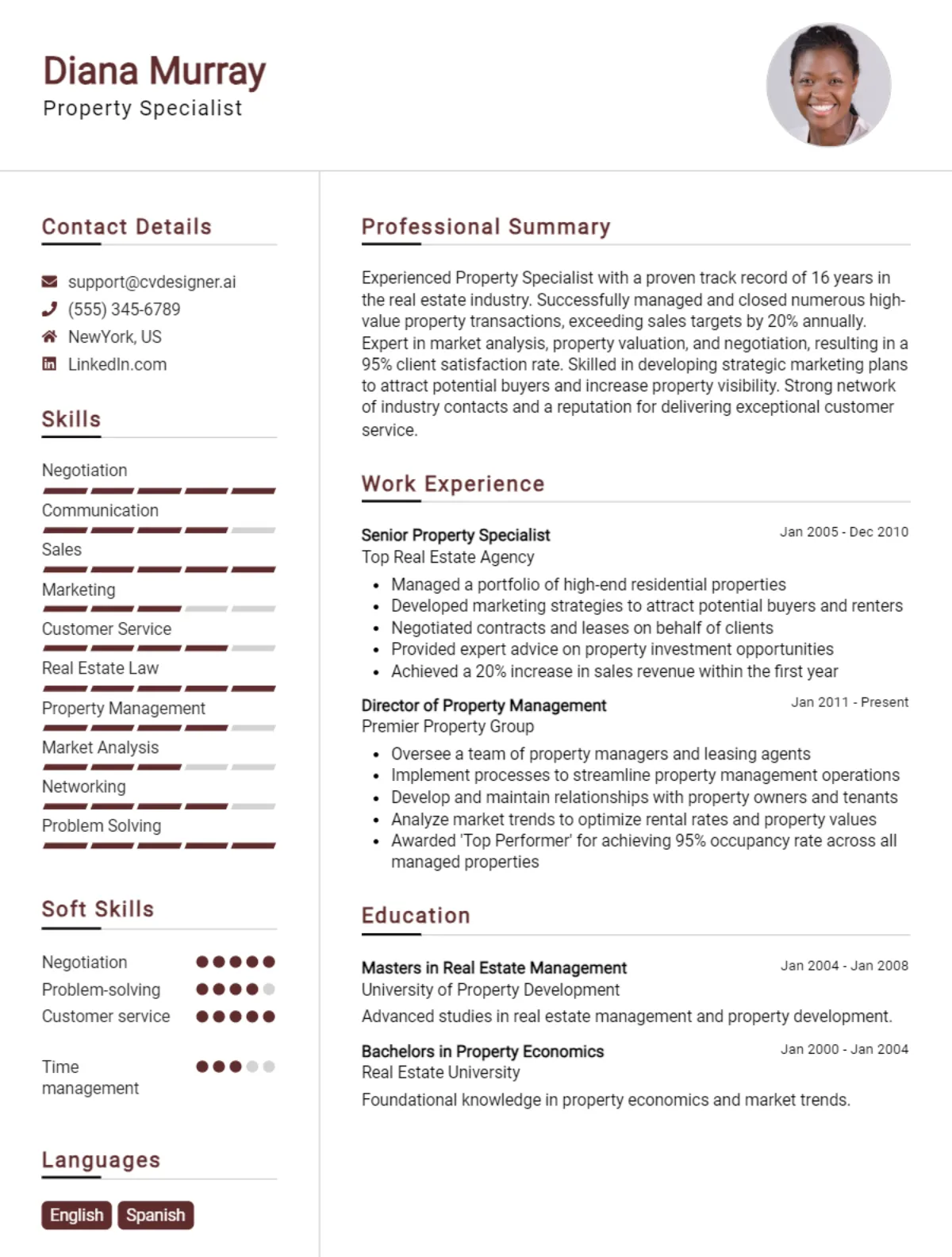 Property Specialist CV Example For 2026: Effective CV Writing Tips Preview