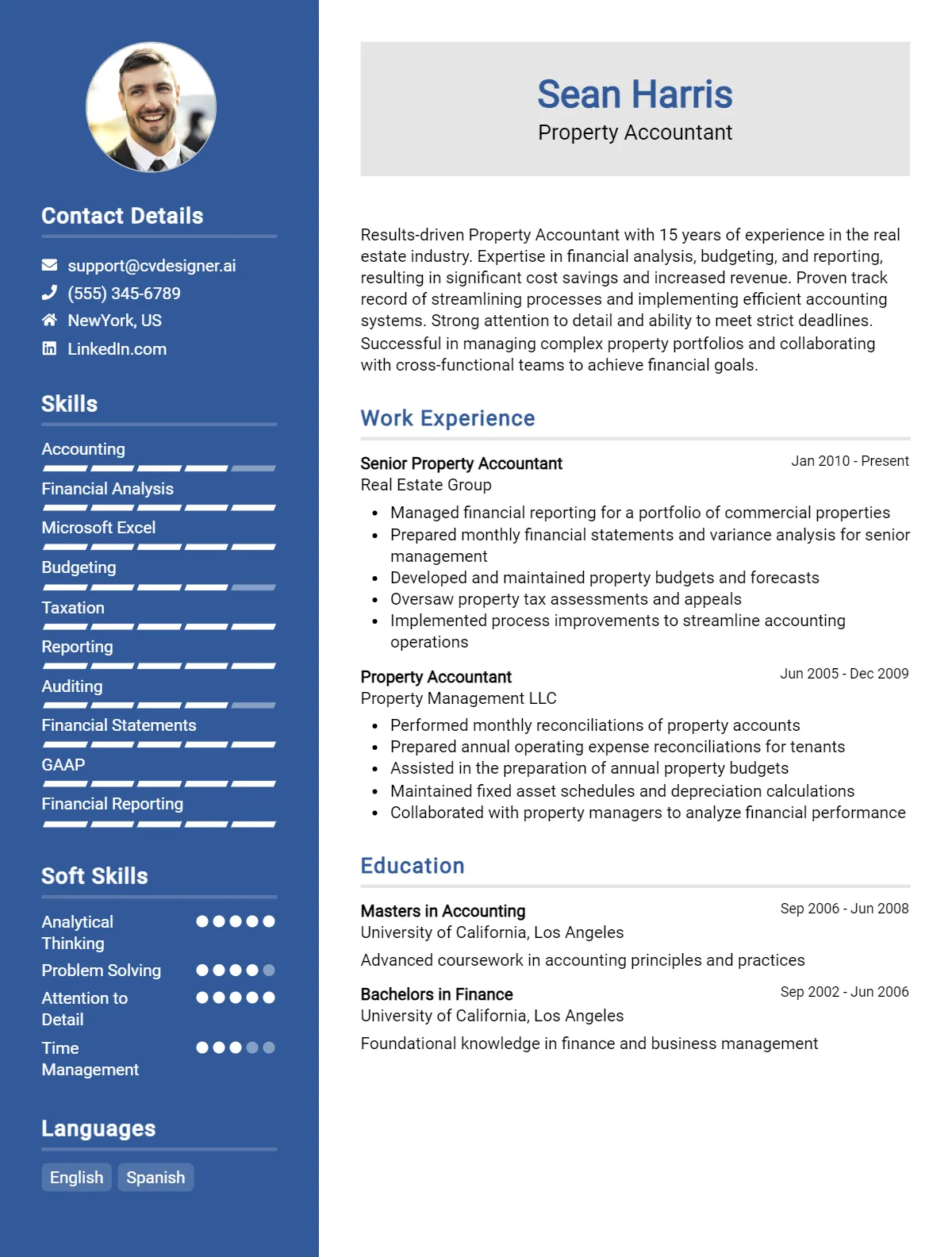 Property Accountant CV Example For 2026: Strategies & Templates Preview