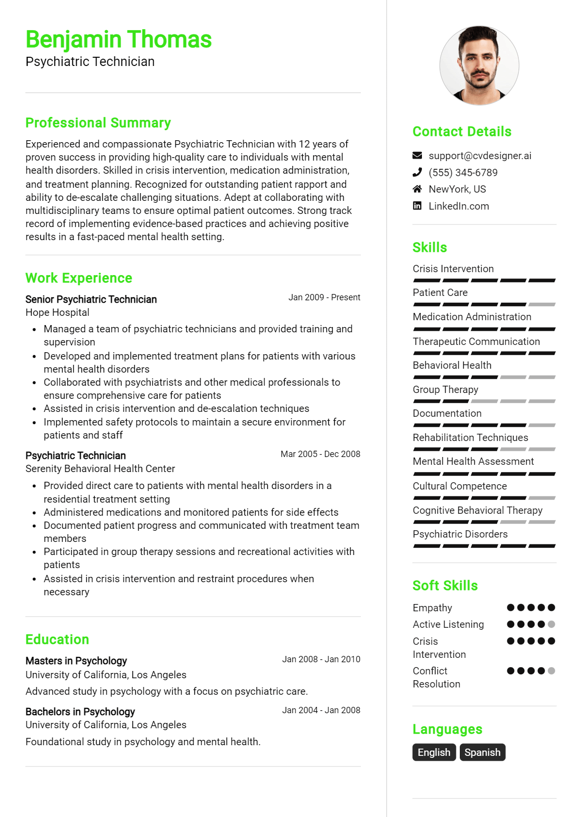 Psychiatric Technician Resume Example for 2026: Proven Tips & Templates Preview