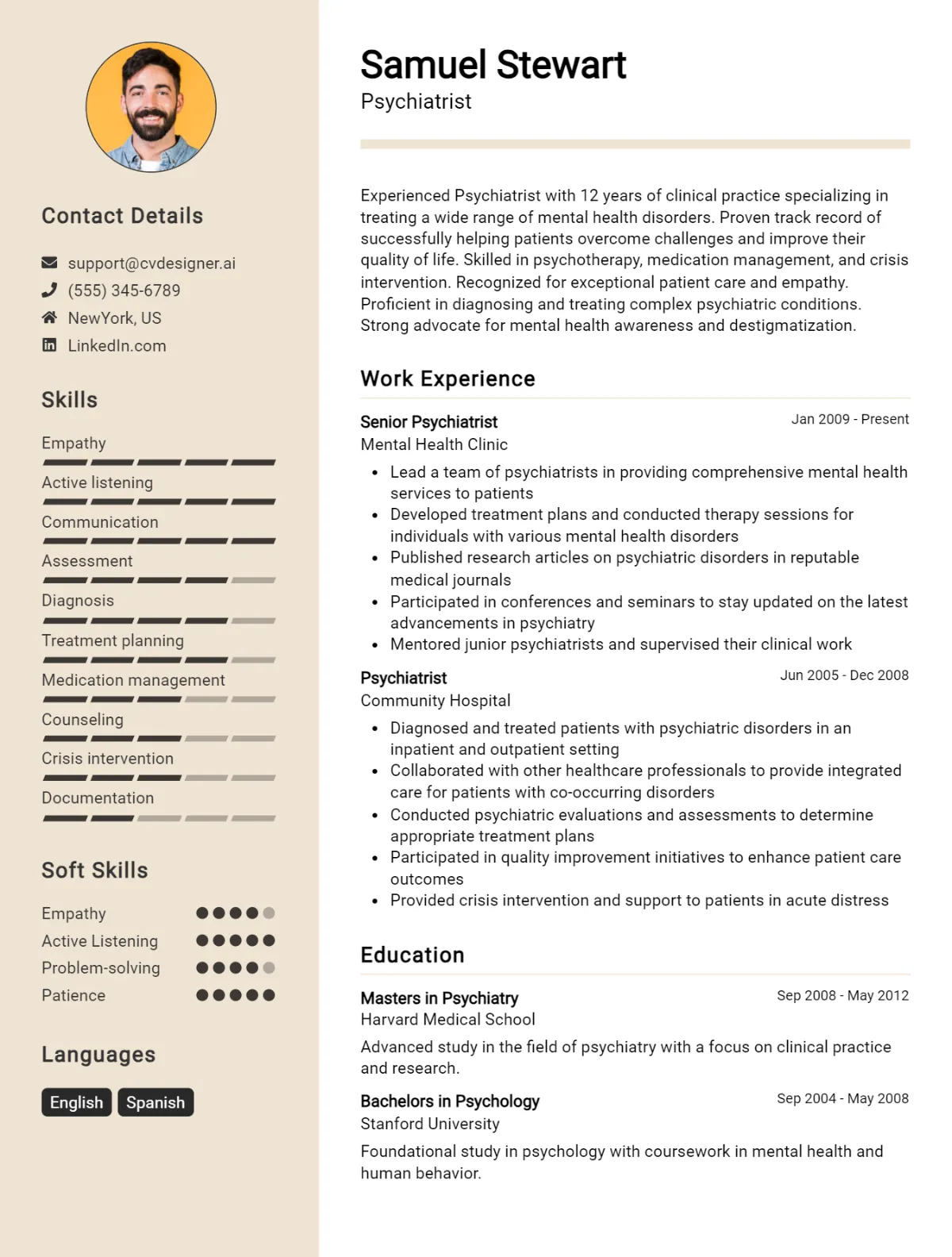 Psychiatrist CV Example For 2026: How to Craft a Winning CV Preview