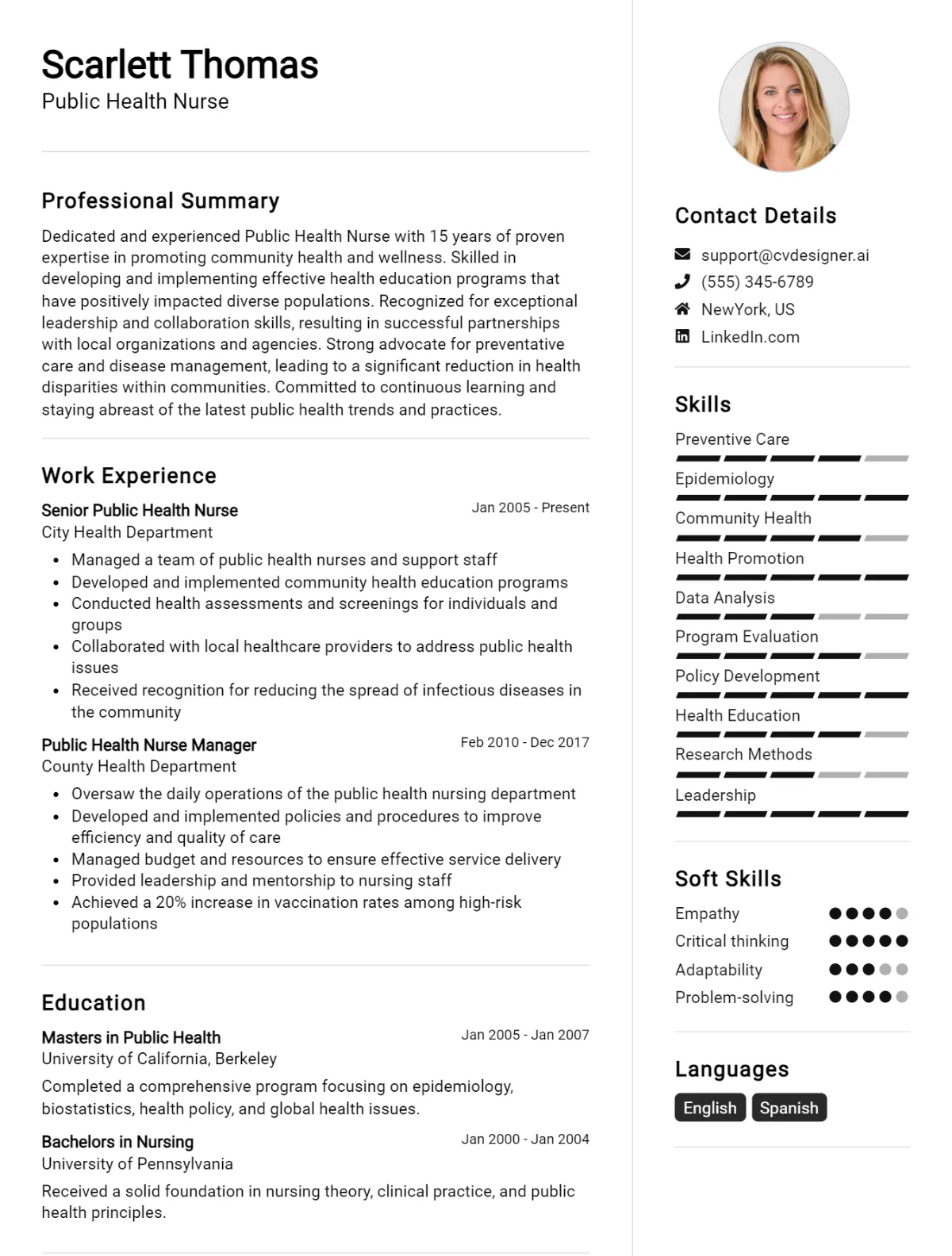 Public Health Nurse CV Example For 2026: Strategies & Templates Preview