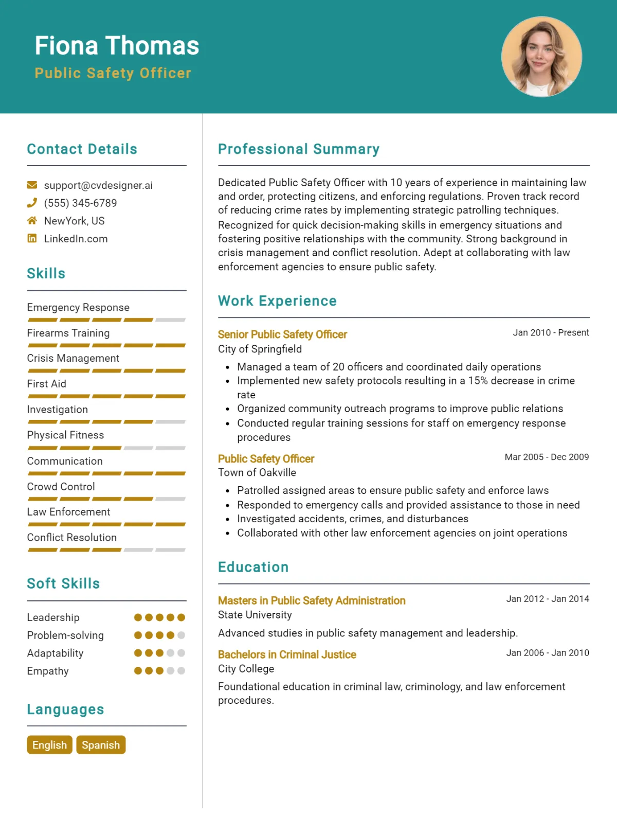 Public Safety Officer CV Example For 2026: Top Tips & Samples Preview