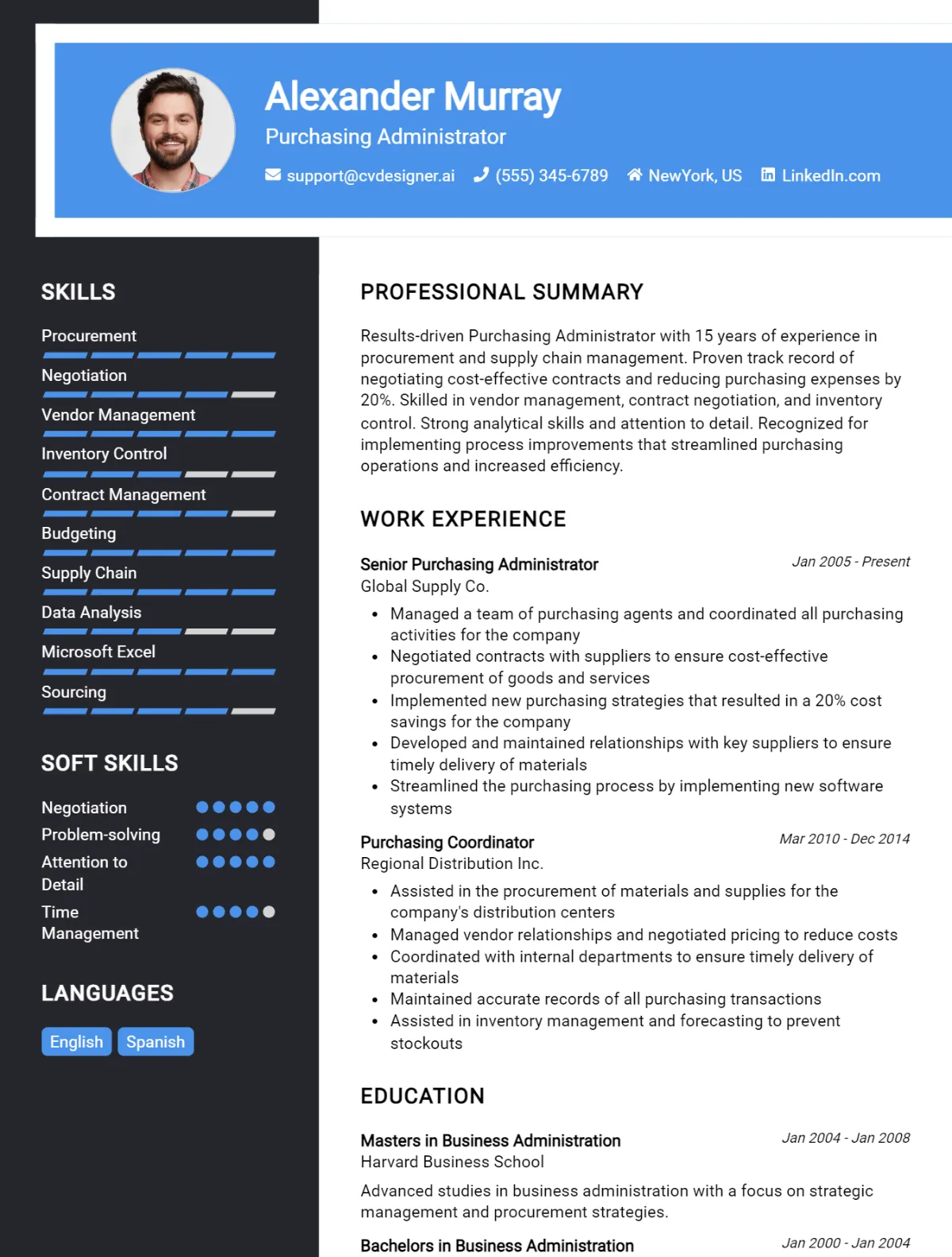 Purchasing Administrator CV Example For 2026: Tips to Stand Out Preview