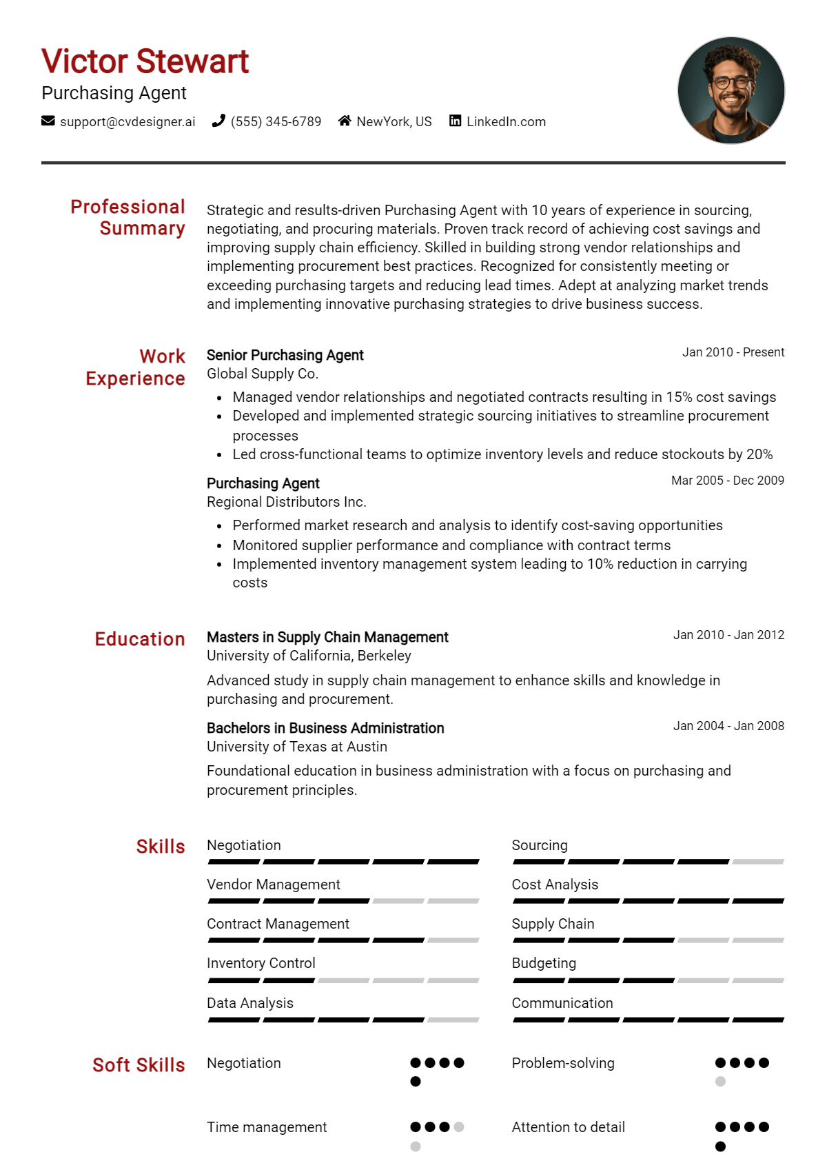 Purchasing Agent Resume Example for 2026: Expert Tips & Templates Preview