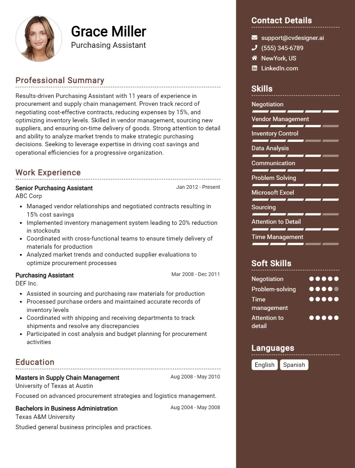 Purchasing Assistant CV Example For 2026: How to Create a Professional CV Preview
