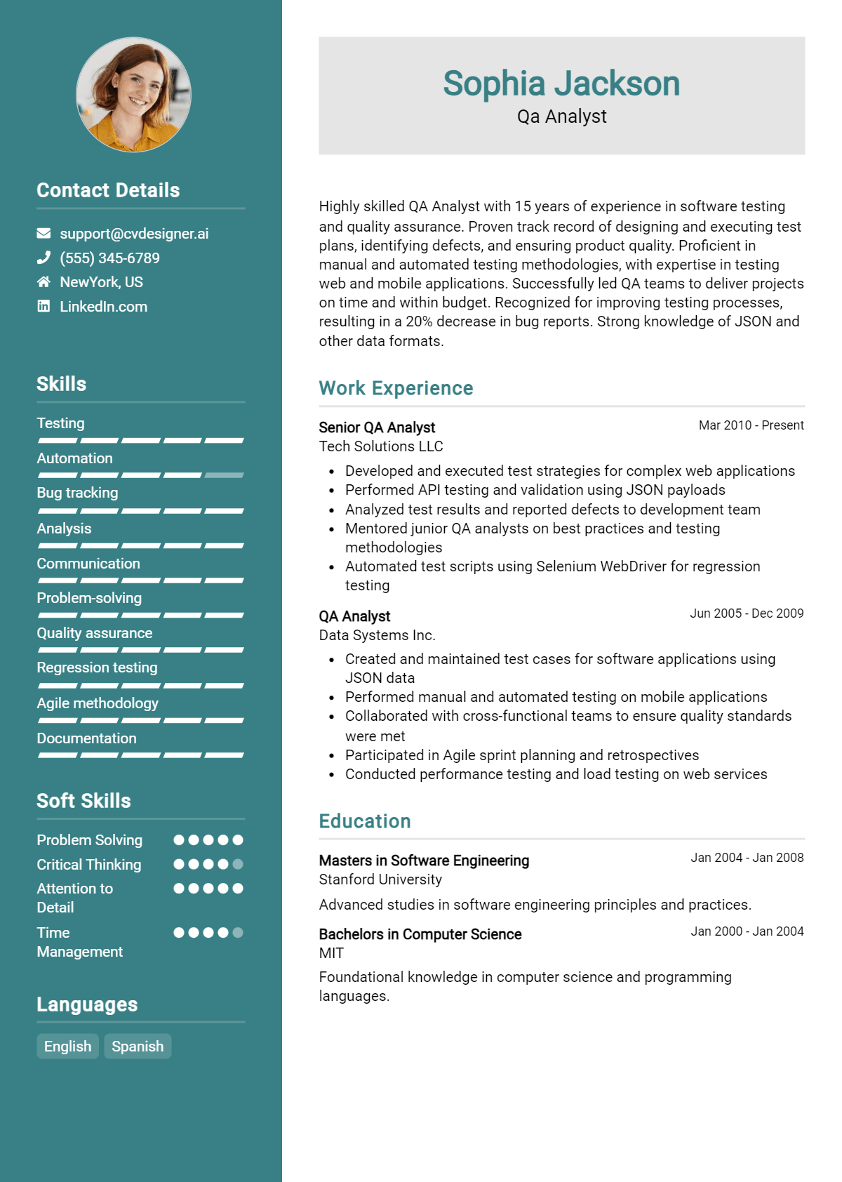 QA Analyst Resume Example for 2026: Tips & Templates Preview