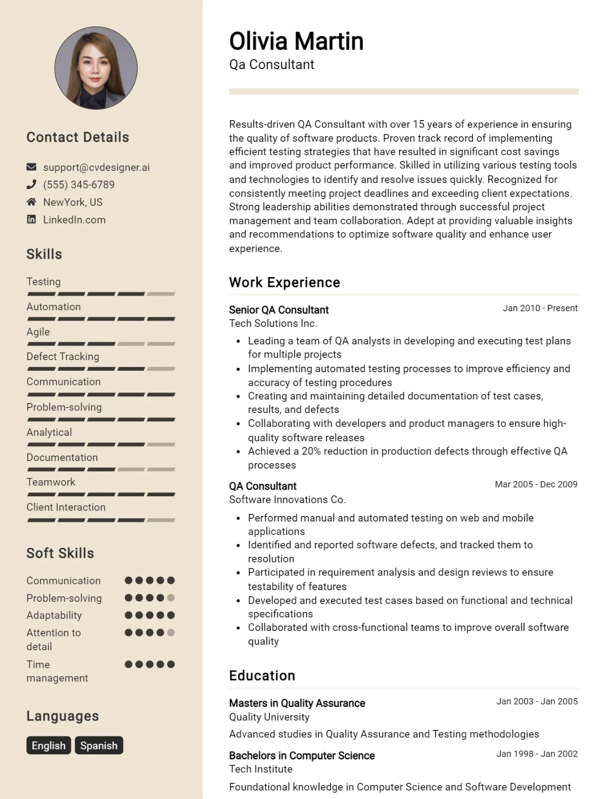 12 QA Consultant CV Examples & Free Templates for 2026 Preview