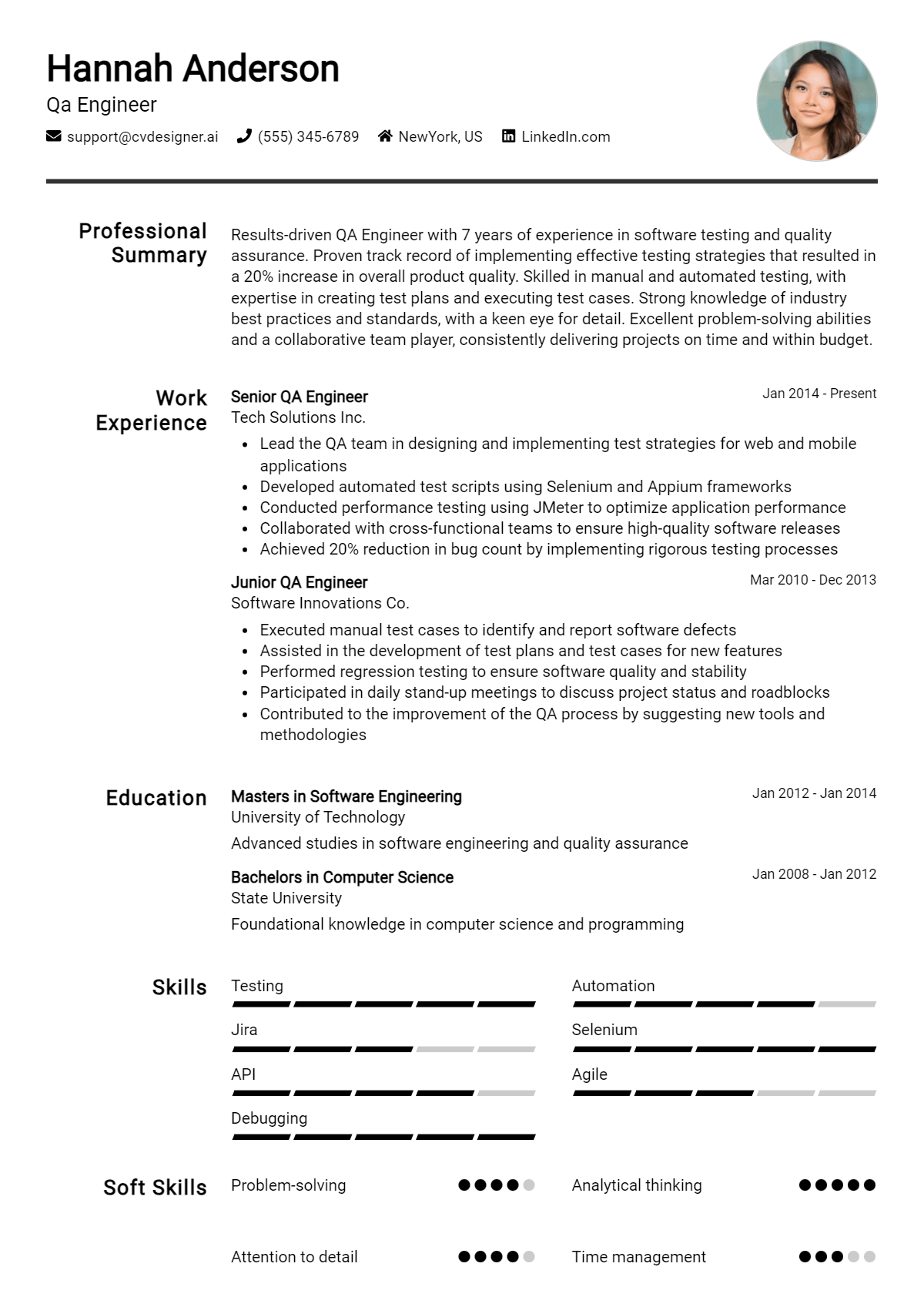 QA Engineer Resume Example for 2026: Downloadable Templates Preview